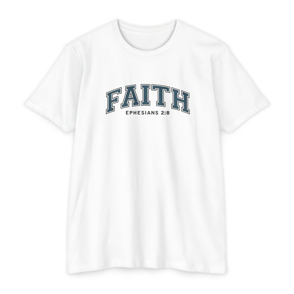 Womens Faith Graphic T-Shirt — Ephesians 2:8 Christian Tee