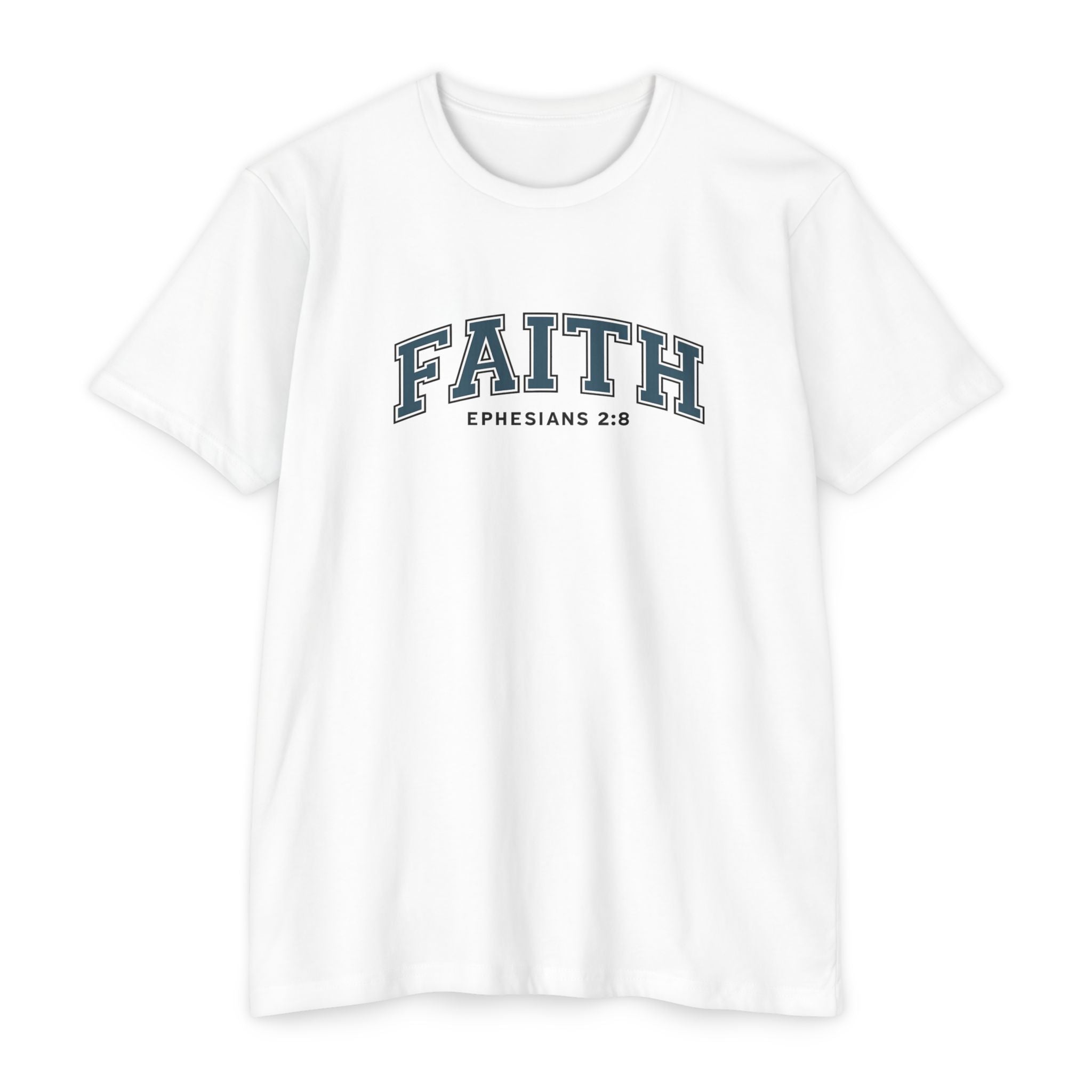 Womens Faith Graphic T-Shirt — Ephesians 2:8 Christian Tee