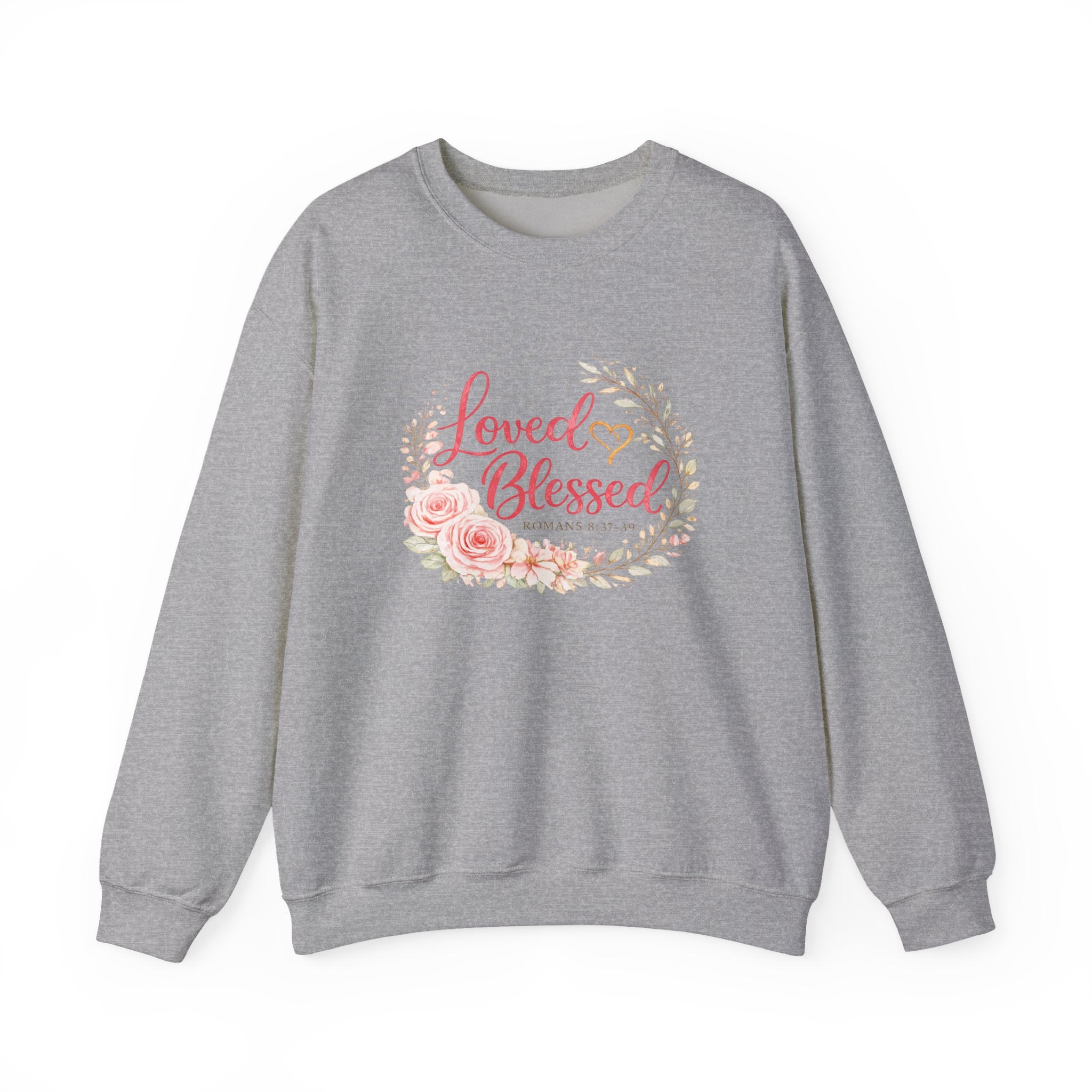 Womens Loved & Blessed Floral Crewneck Sweatshirt