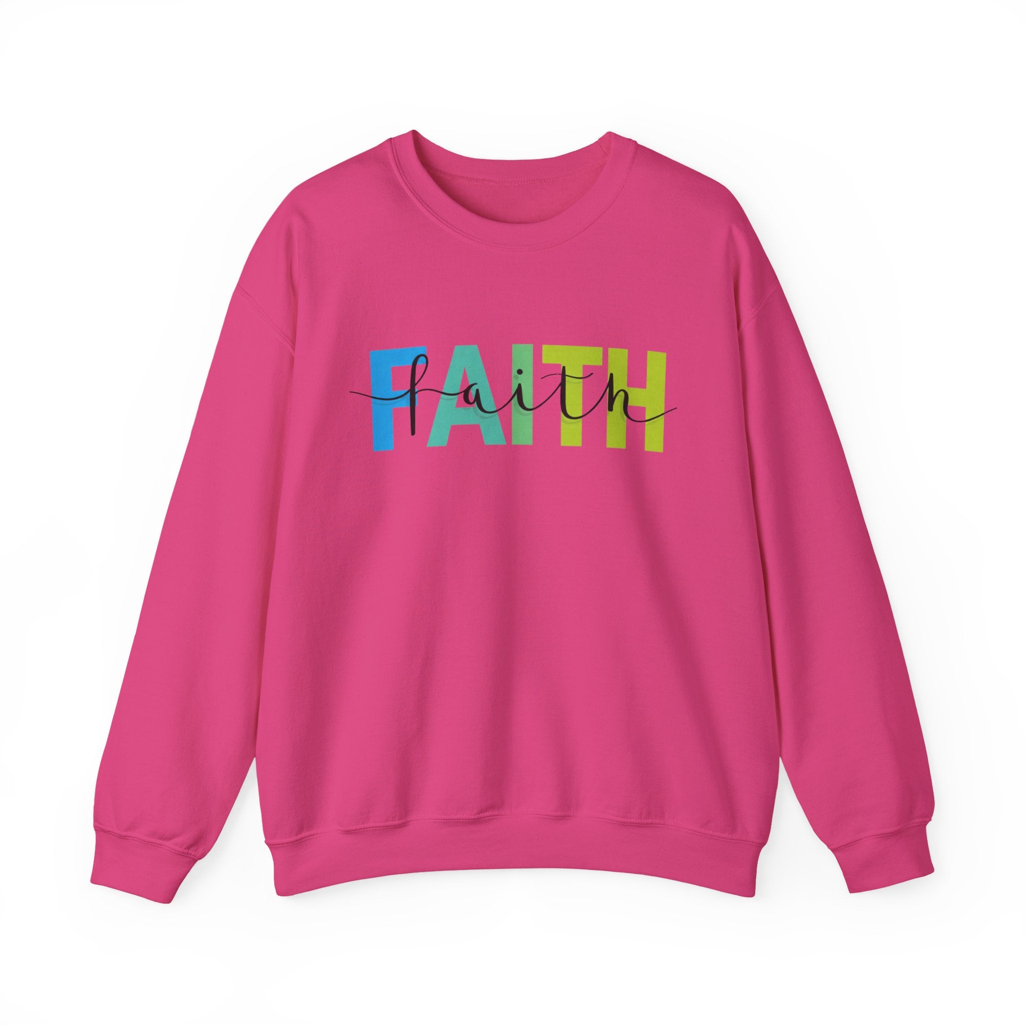 Faith Colorblock Crewneck Sweatshirt — Inspirational Christian Pullover
