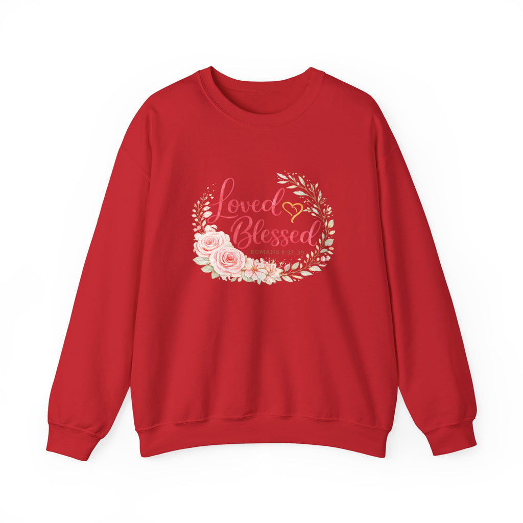 Womens Loved & Blessed Floral Crewneck Sweatshirt