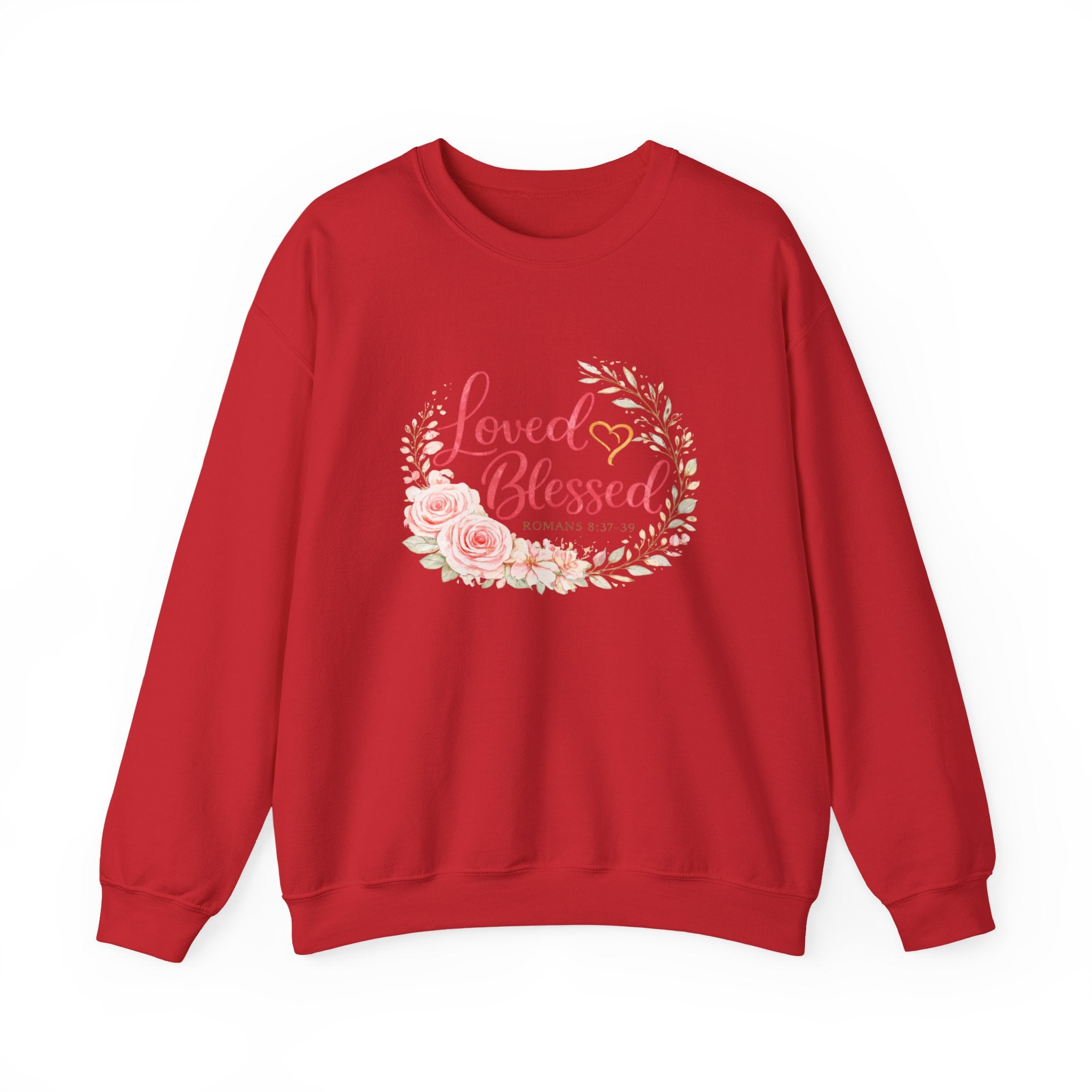 Womens Loved & Blessed Floral Crewneck Sweatshirt