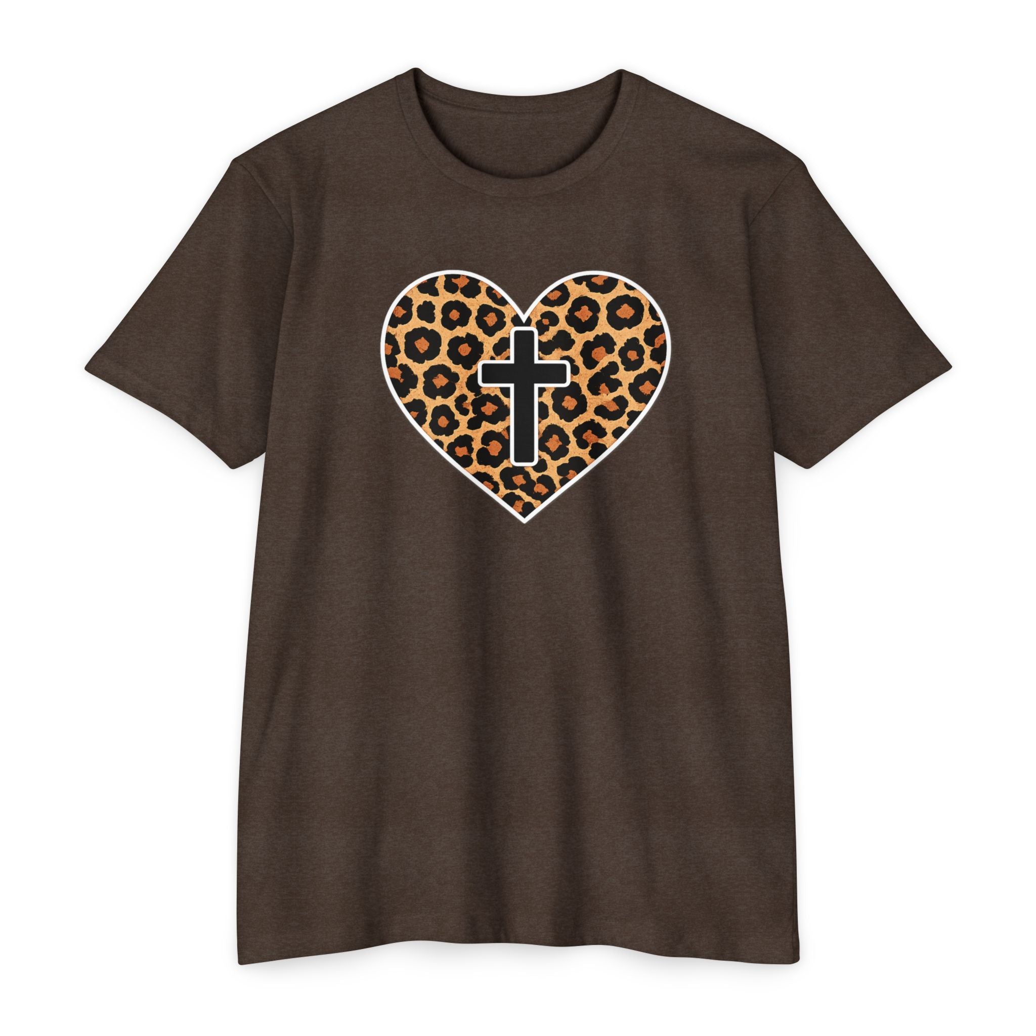 Womens  Heart with Cross T-shirt | Christian Faith