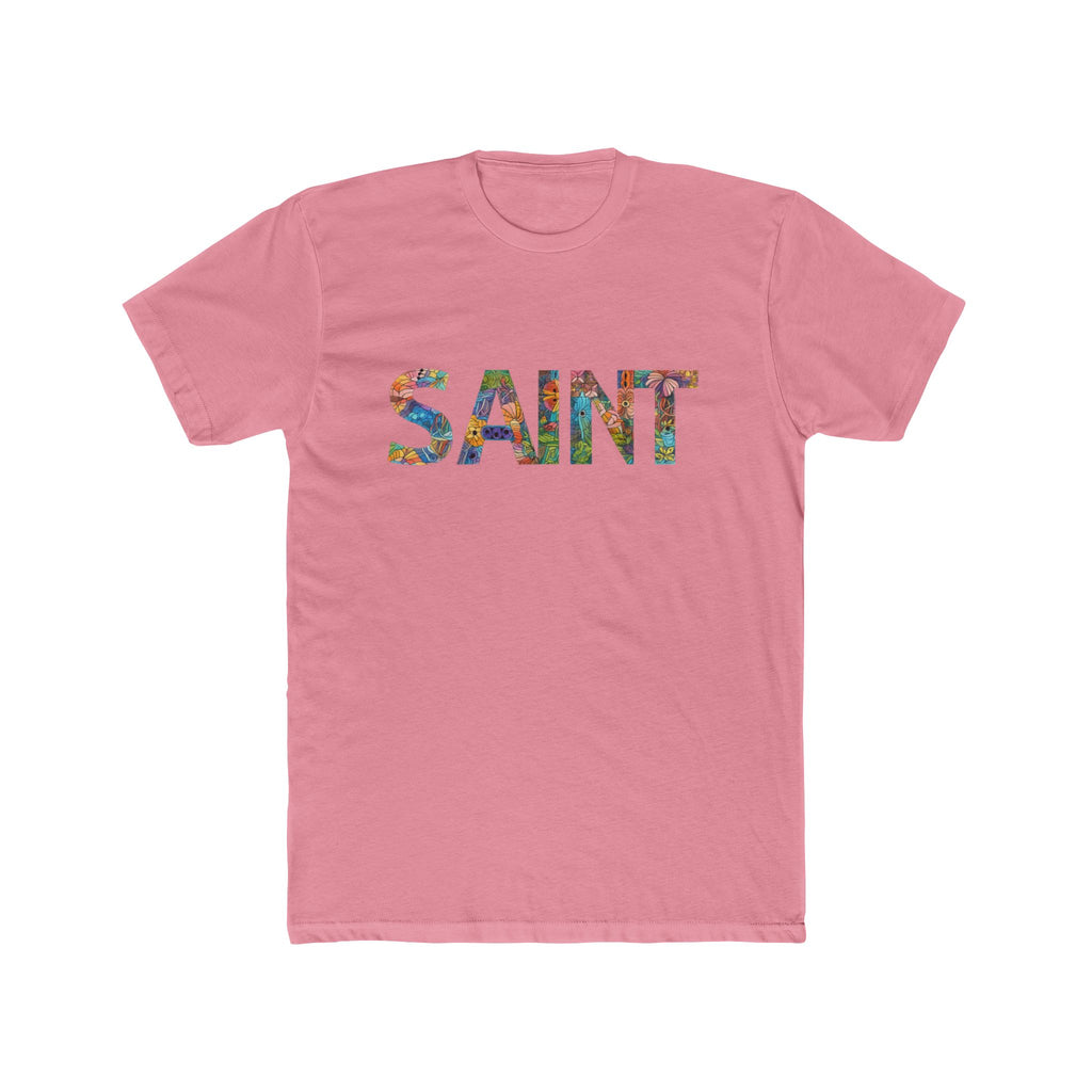 SAINT floral letters T-Shirt | Botanical Typography Tee