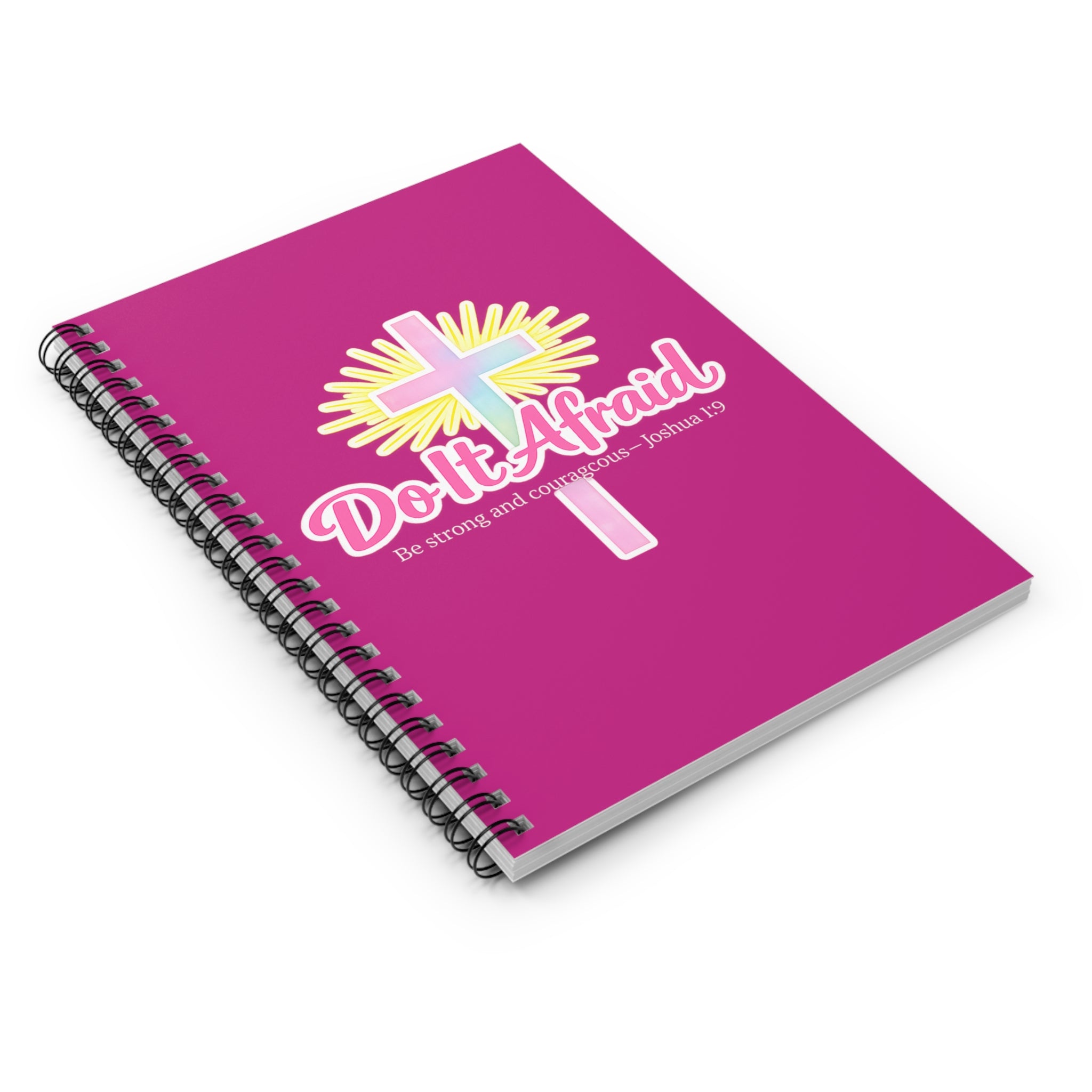 Do It Afraid Christian Spiral Notebook — ‘Be strong and courageous’ Joshua 1:9 Journal