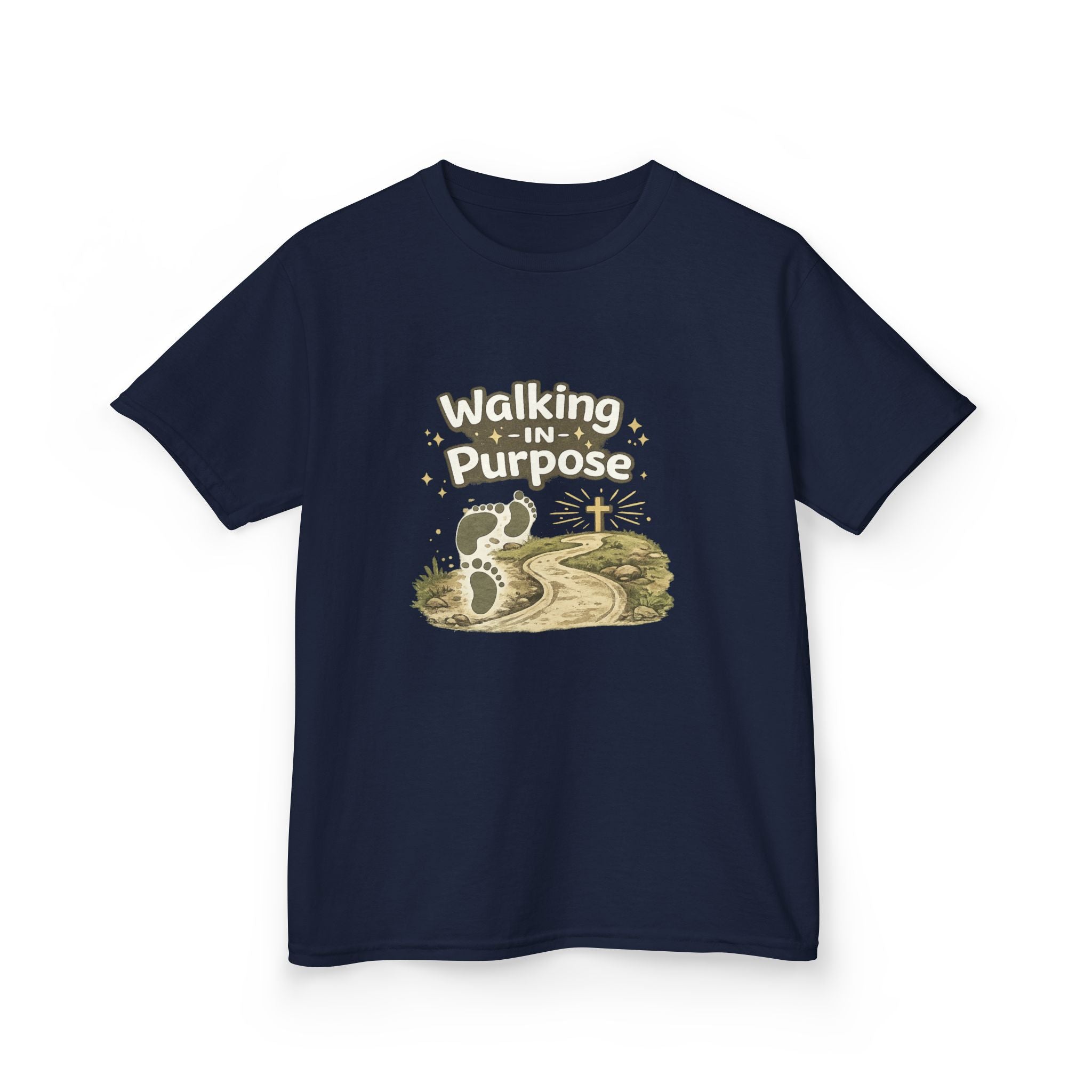 Kids Tee — "Walking in Purpose" Inspirational Christian Kids T-Shirt