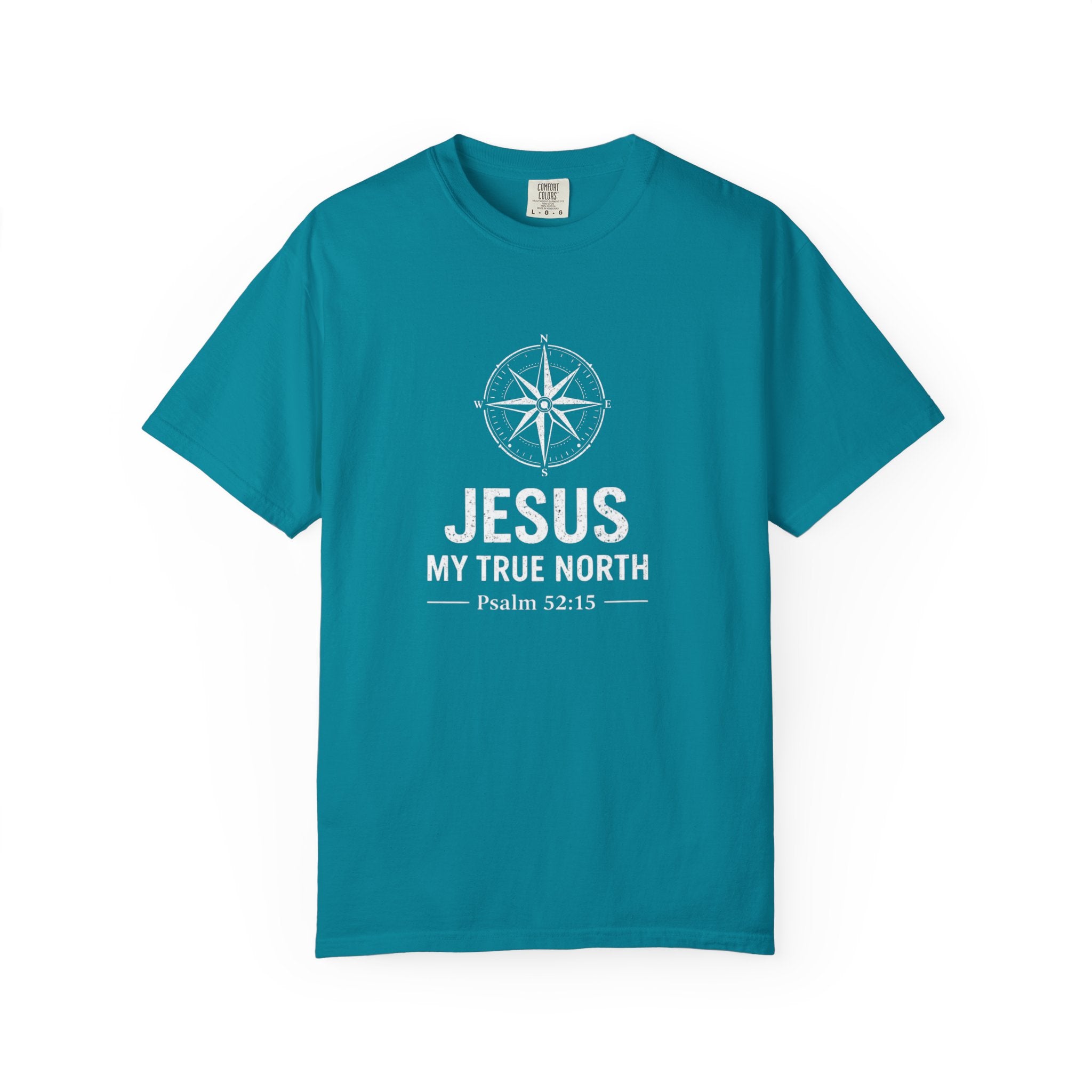 Jesus My True North T-Shirt — Psalm 52:15 Compass Faith Tee
