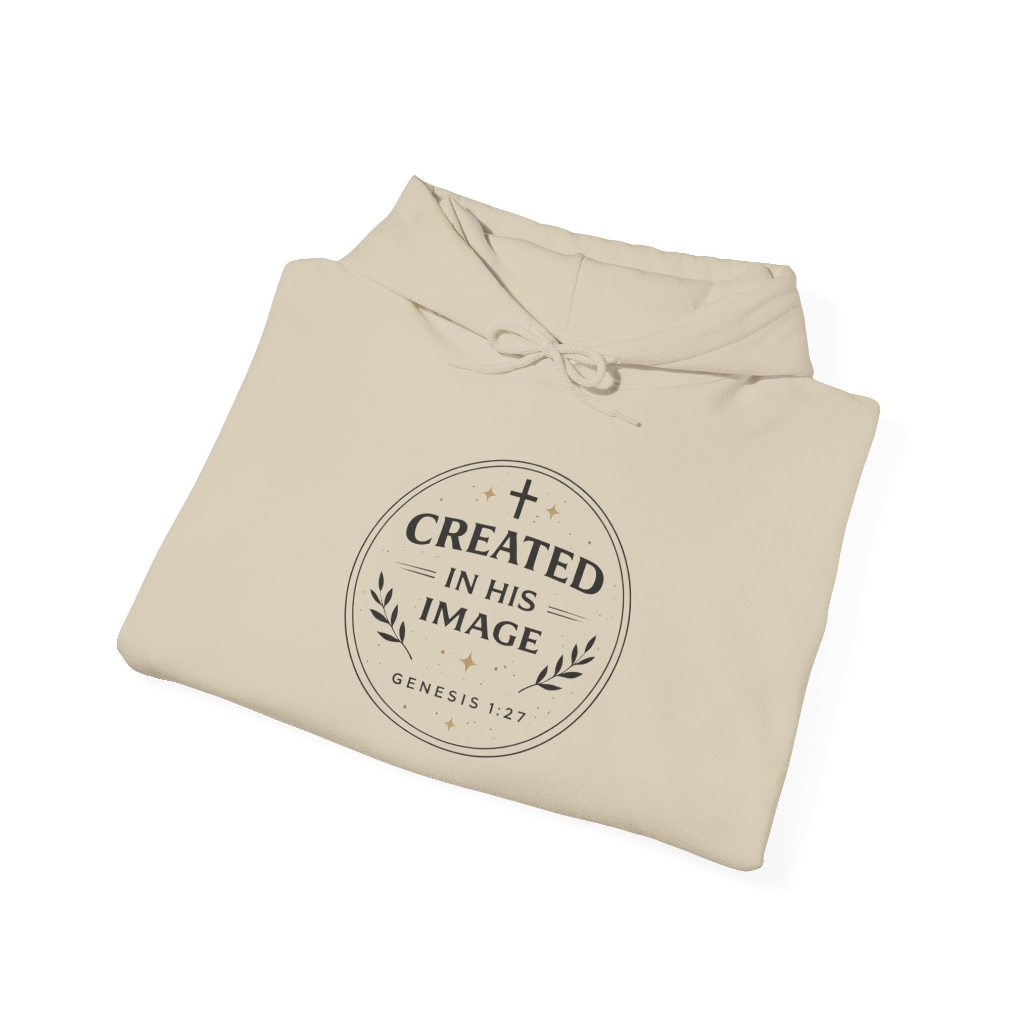 Created In His Image Hoodie — Christian Faith Pullover, Inspirational Bible Verse Sweatshirt
