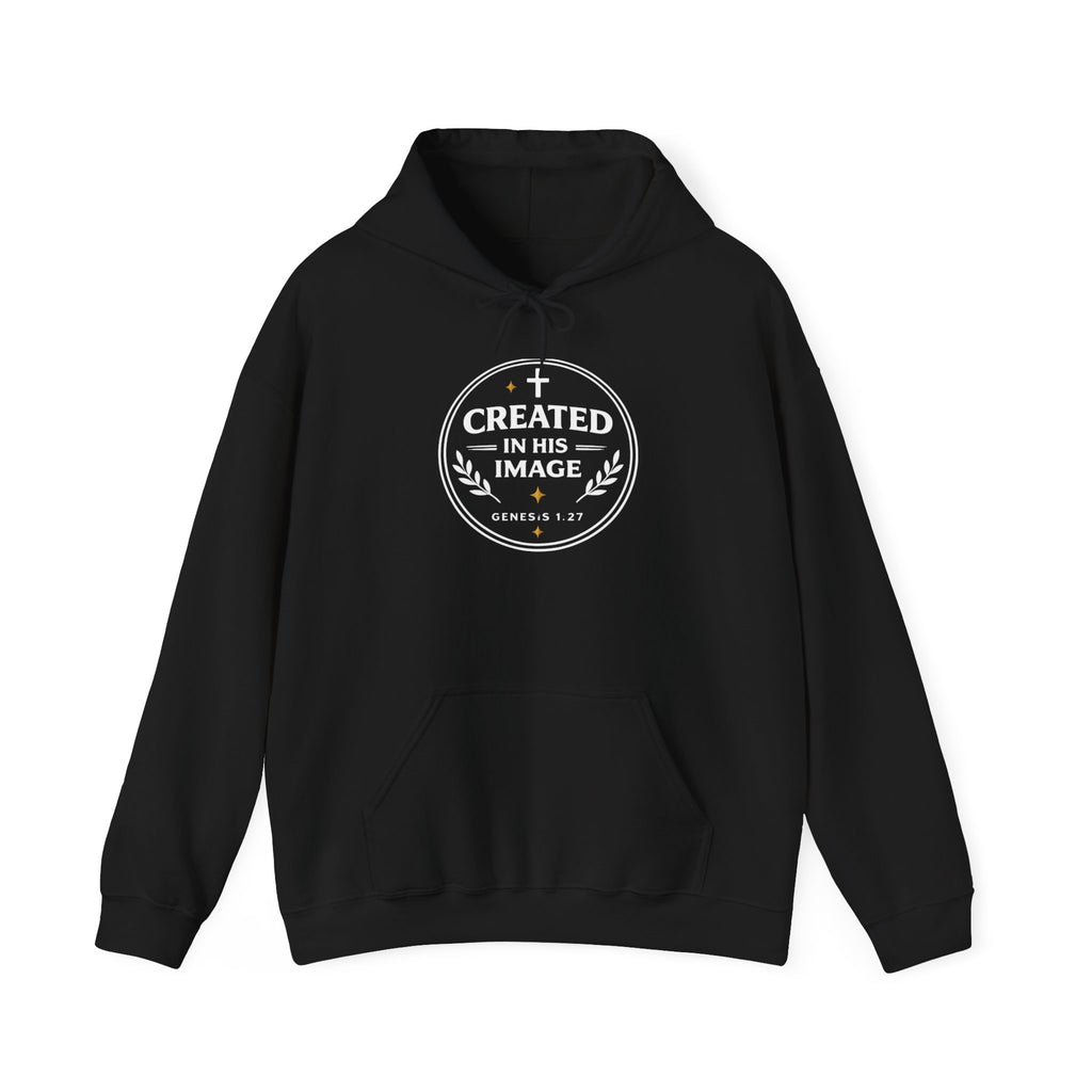 Created In His Image Hoodie — Christian Faith Pullover, Inspirational Bible Verse Sweatshirt