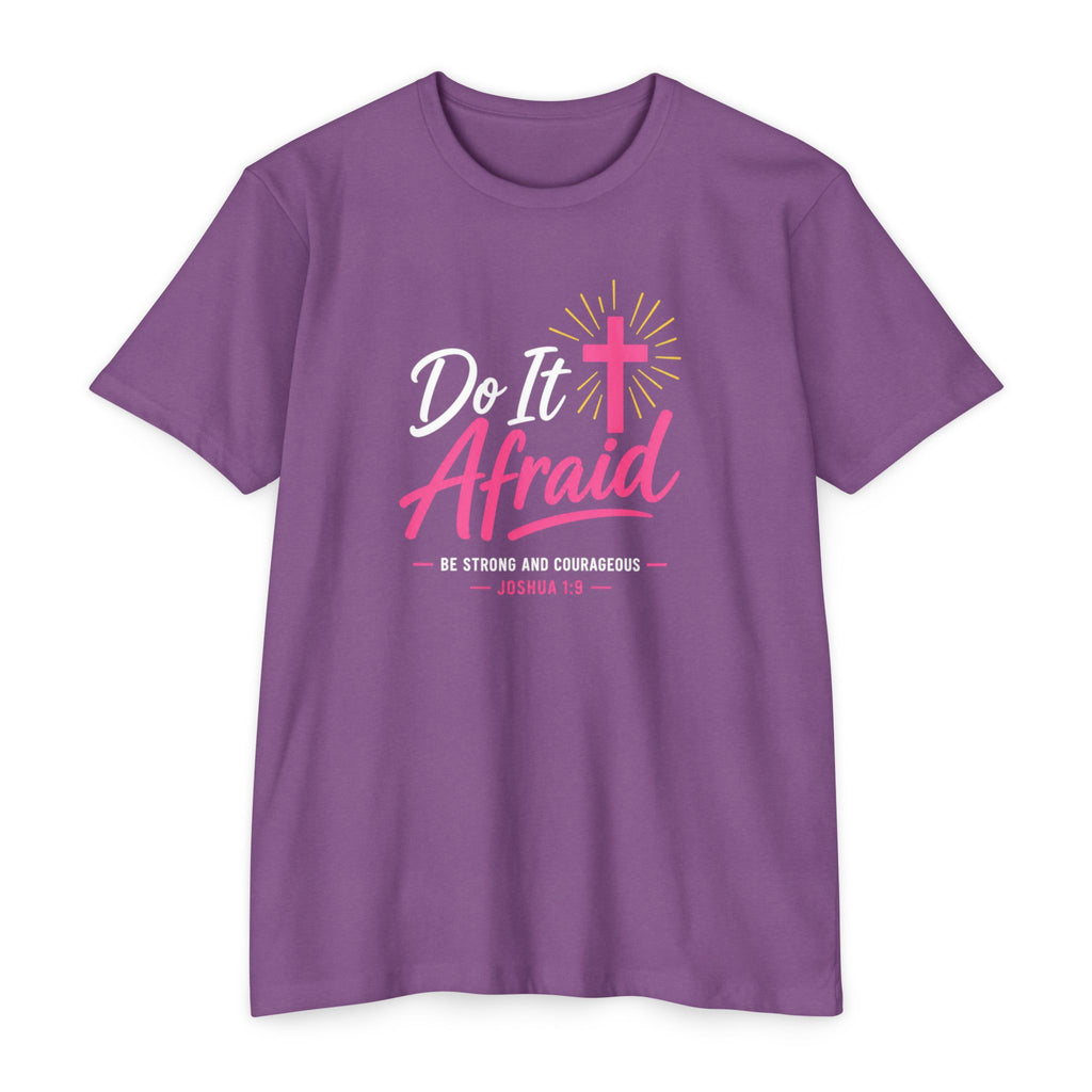 Womens "Do It Afraid" Cross T-Shirt | Inspirational Christian Faith Shirt