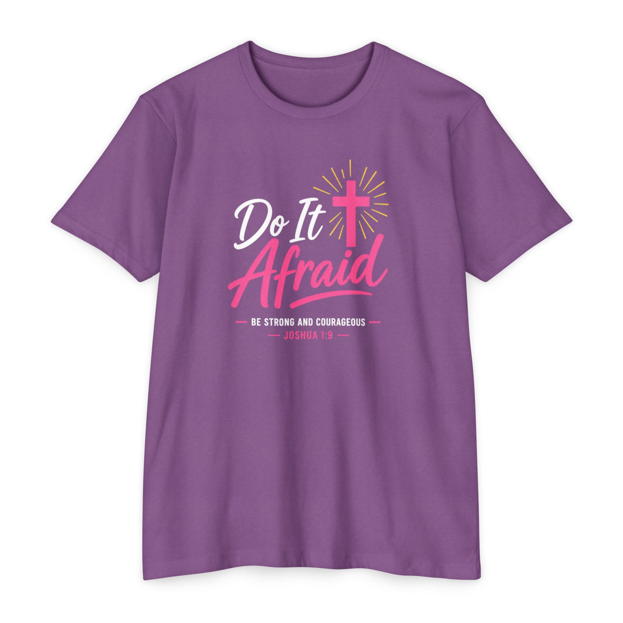 Womens "Do It Afraid" Cross T-Shirt | Inspirational Christian Faith Shirt
