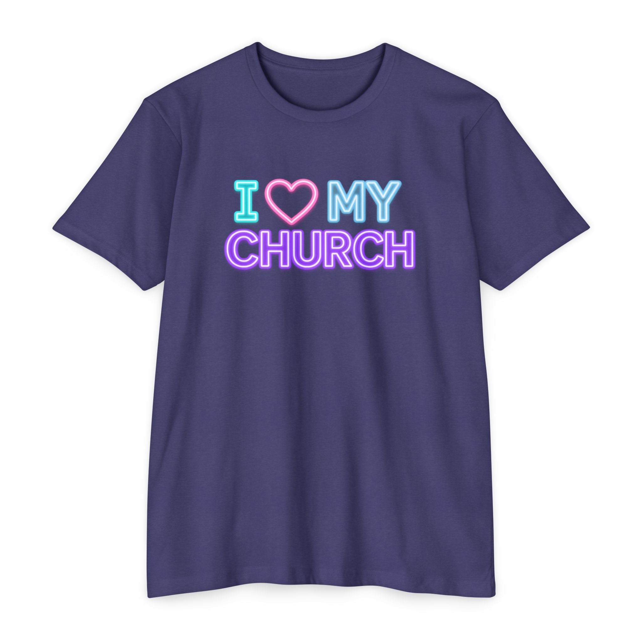 Womens I Love My Church T-Shirt | Tie Dye Heart Lettering