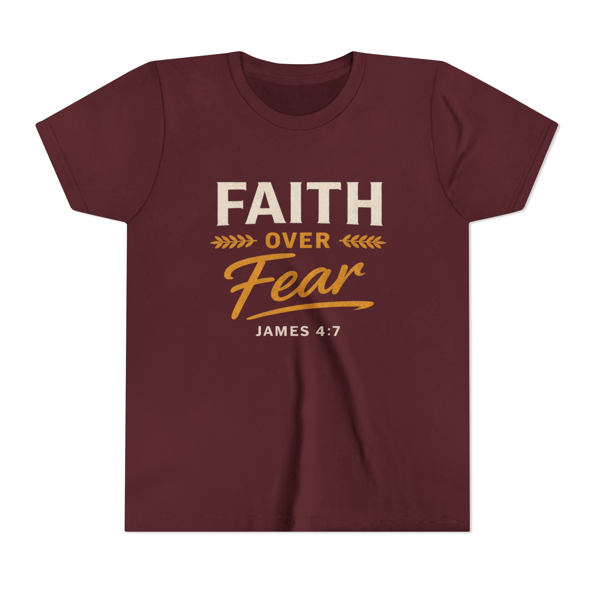 Faith Over Fear Youth Tee | James 4:7 Christian Kids Shirt
