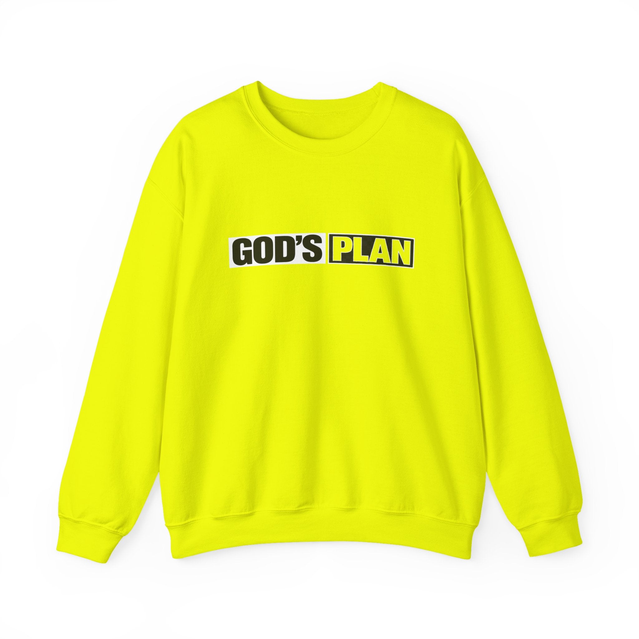 Crewneck Sweatshirt — "GOD'S PLAN" Bold Logo Faith Pullover