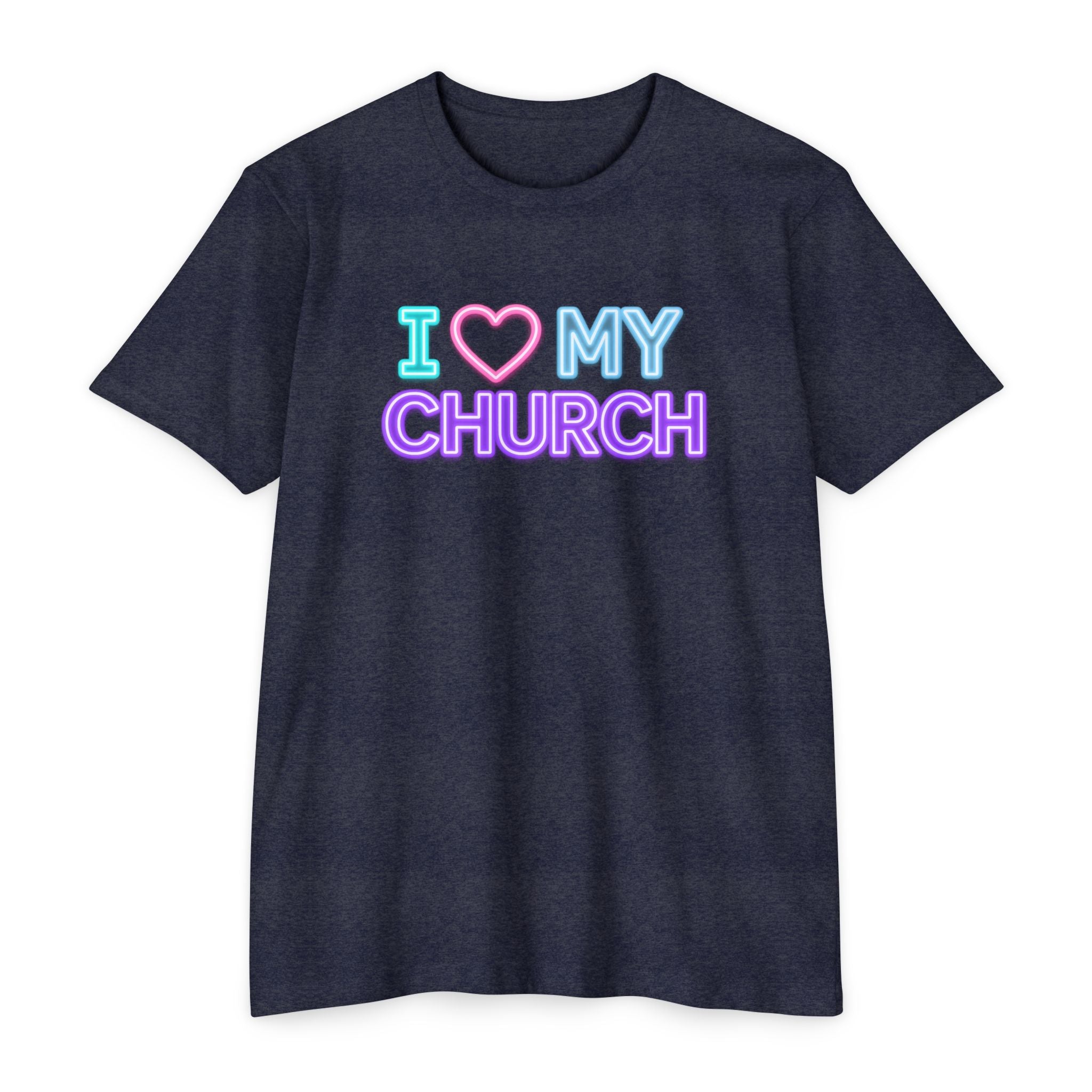 Womens I Love My Church T-Shirt | Tie Dye Heart Lettering