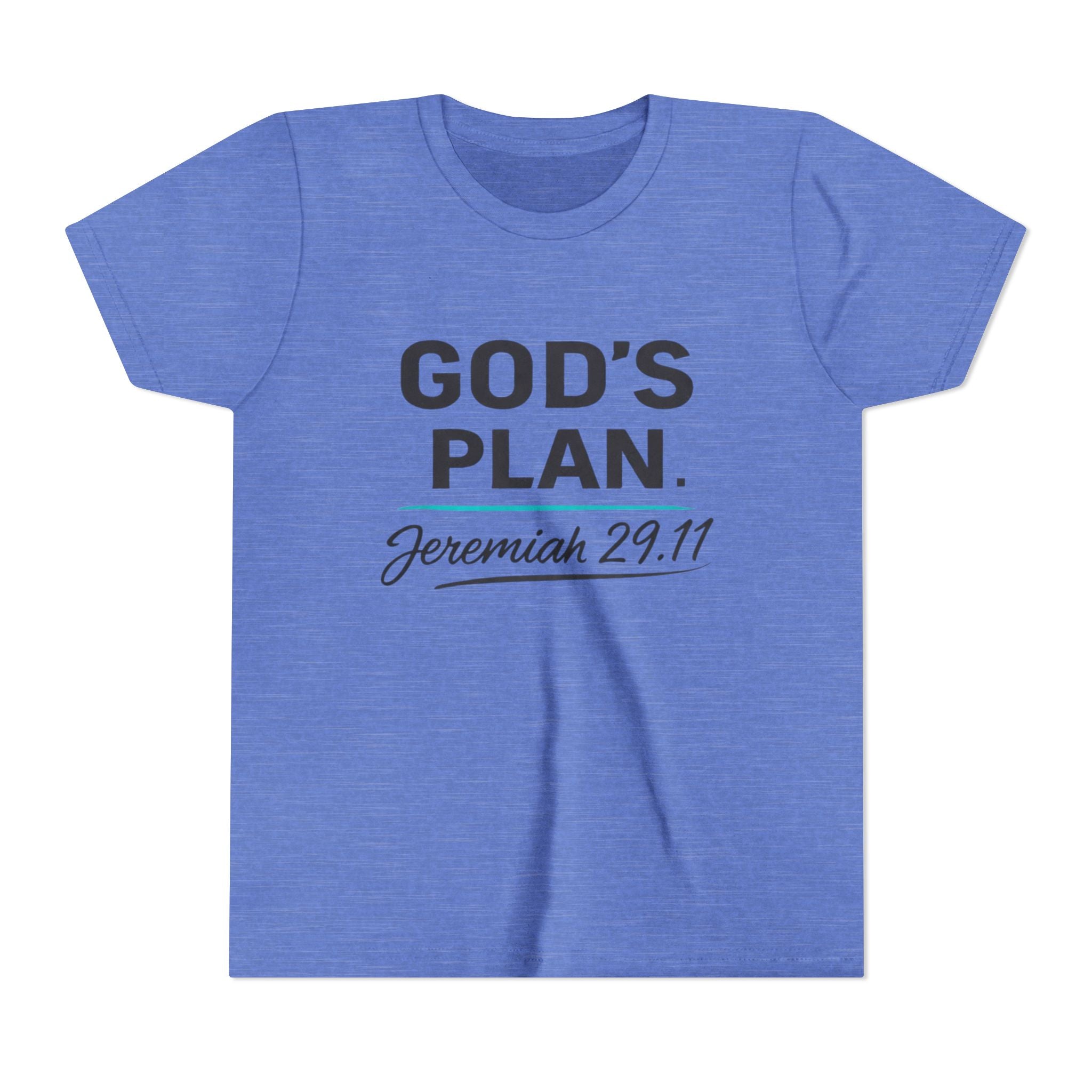 Youth Tee — "God's Plan" Jeremiah 29:11 Christian Faith Shirt