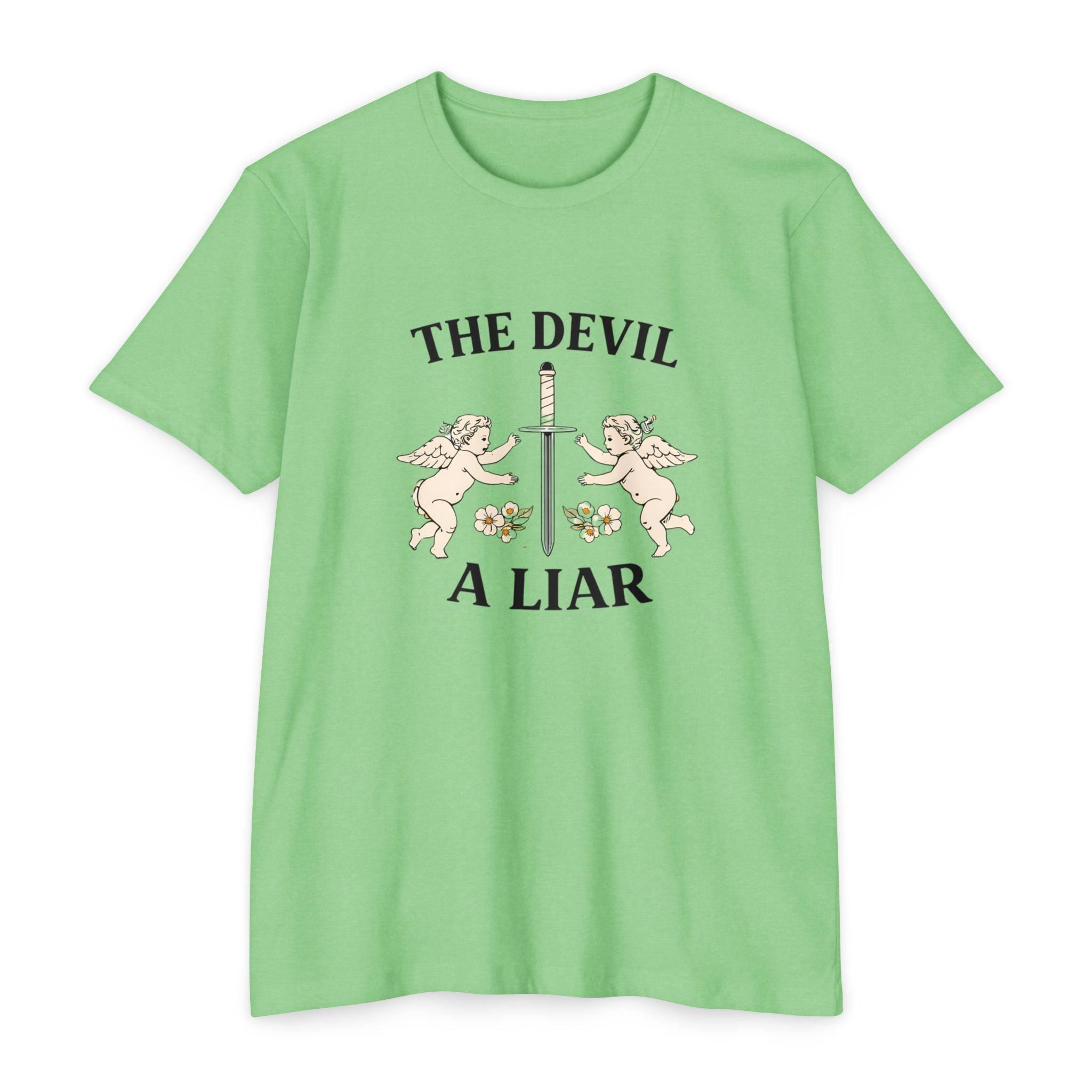 The Devil A Liar T-Shirt — Vintage Angel Sword Graphic Tee