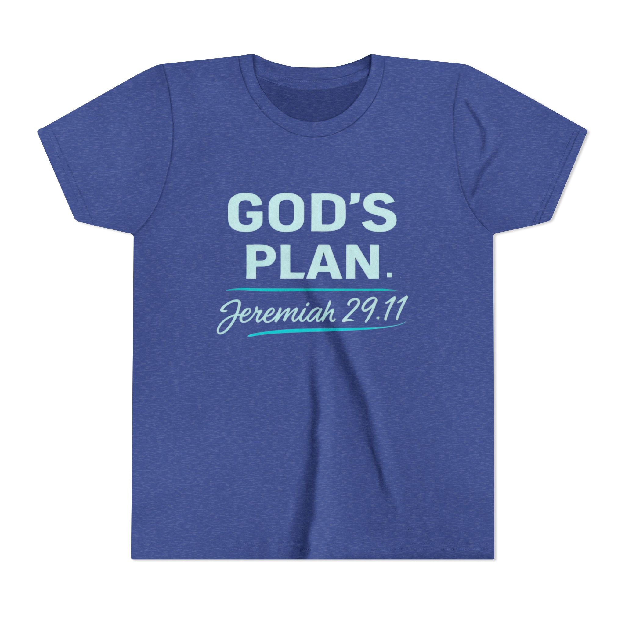 Youth Tee — "God's Plan" Jeremiah 29:11 Christian Faith Shirt