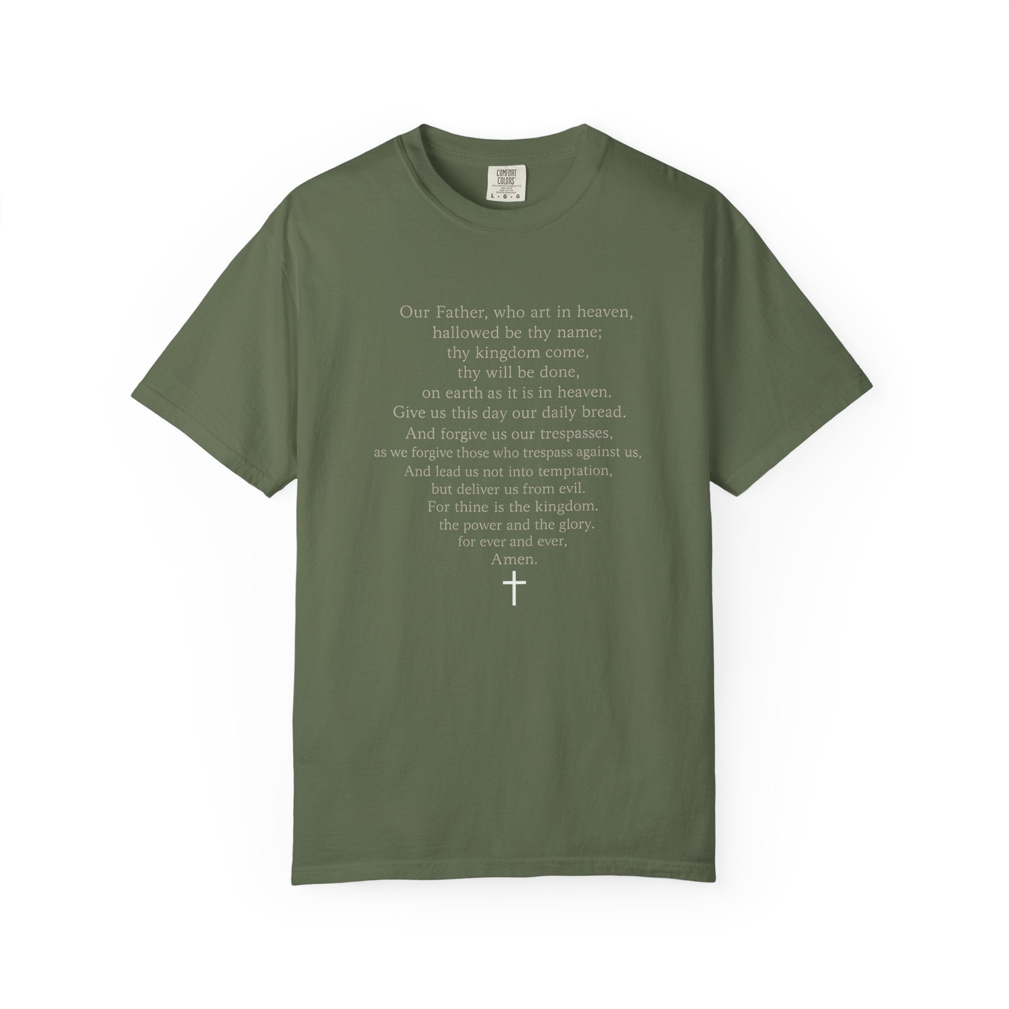 Lord's Prayer text T-shirt | Christian scripture tee