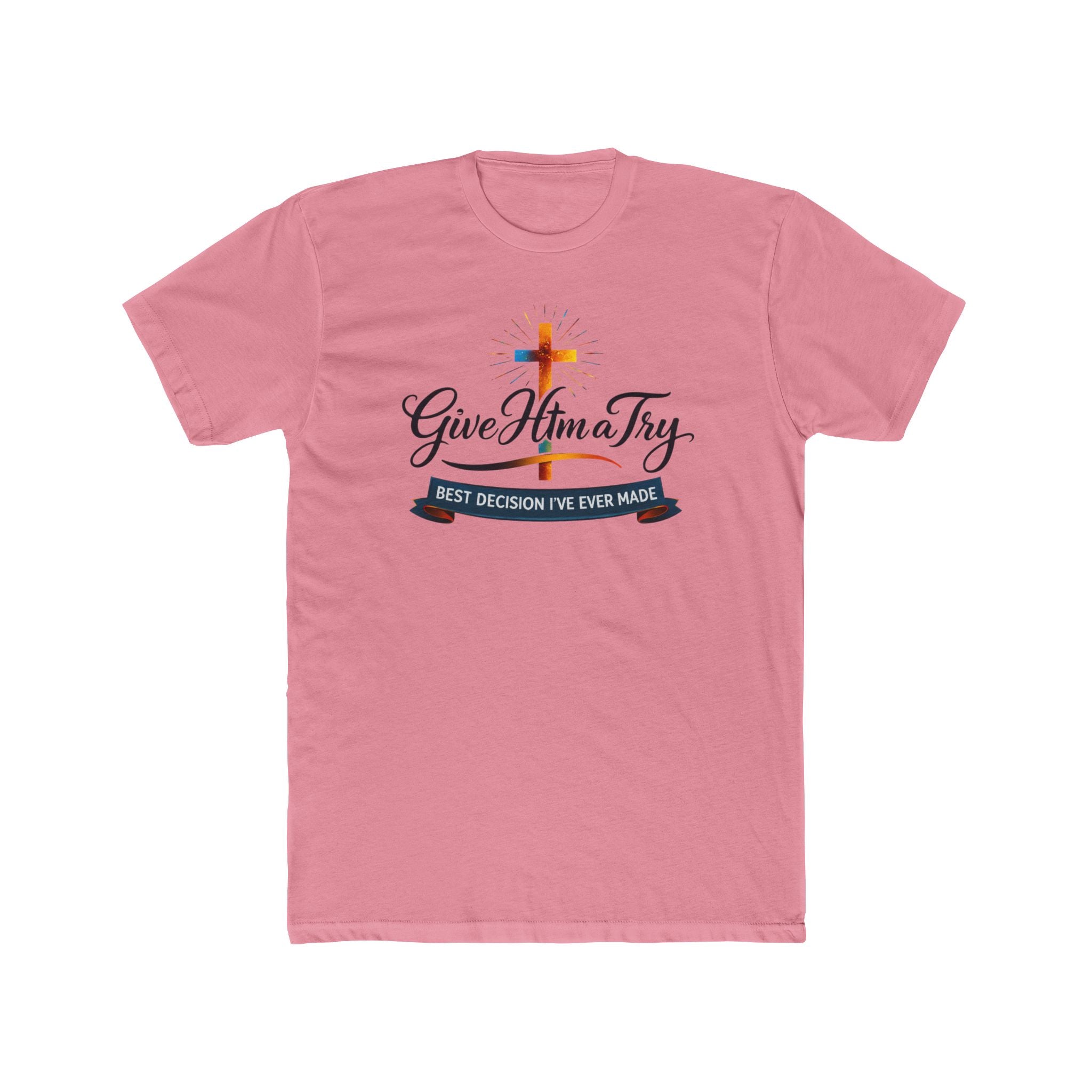 Give Him a Try cross design Tee | Christian faith shirt