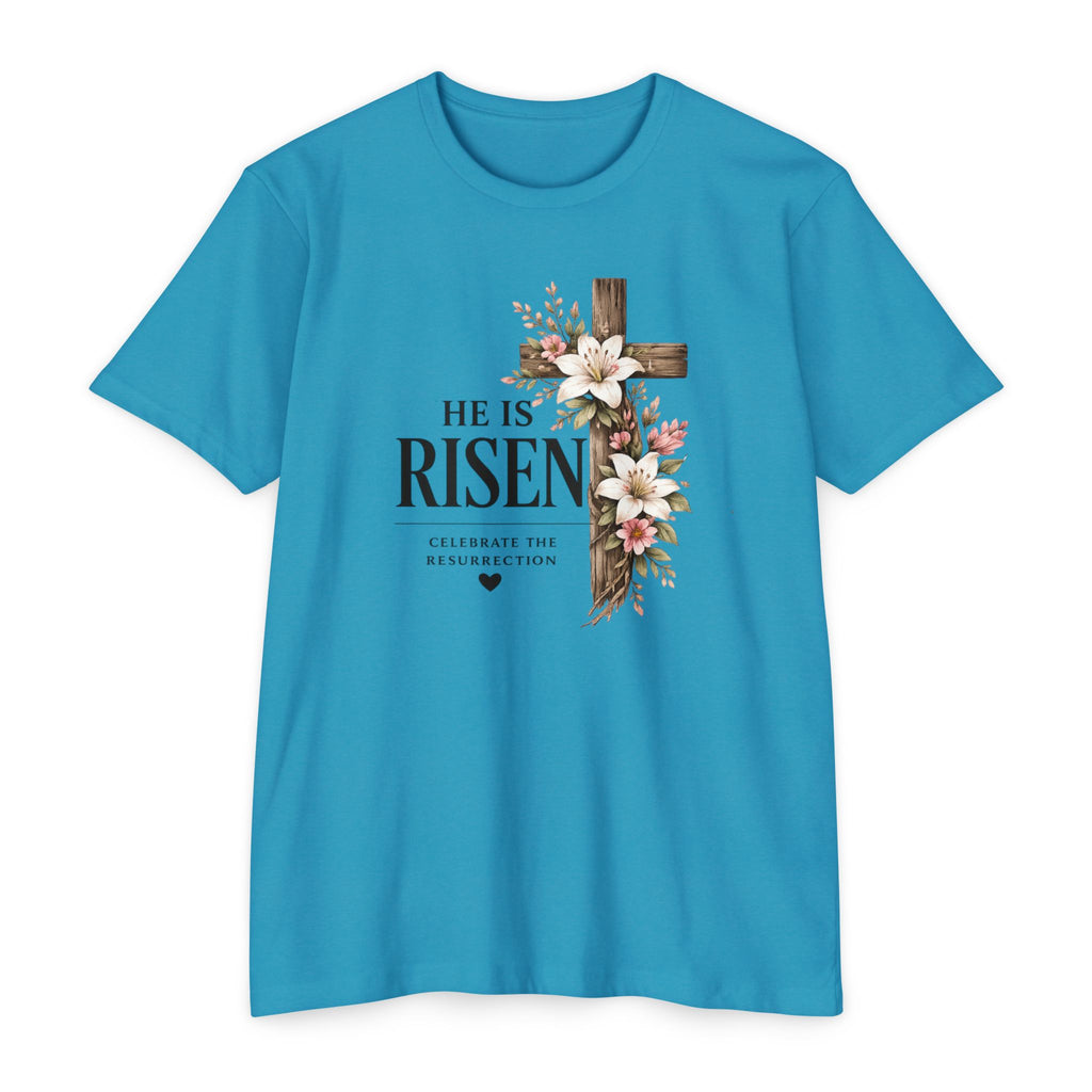 Womens He Is Risen crown of thorns T-Shirt | Resurrection Easter Christian Tee