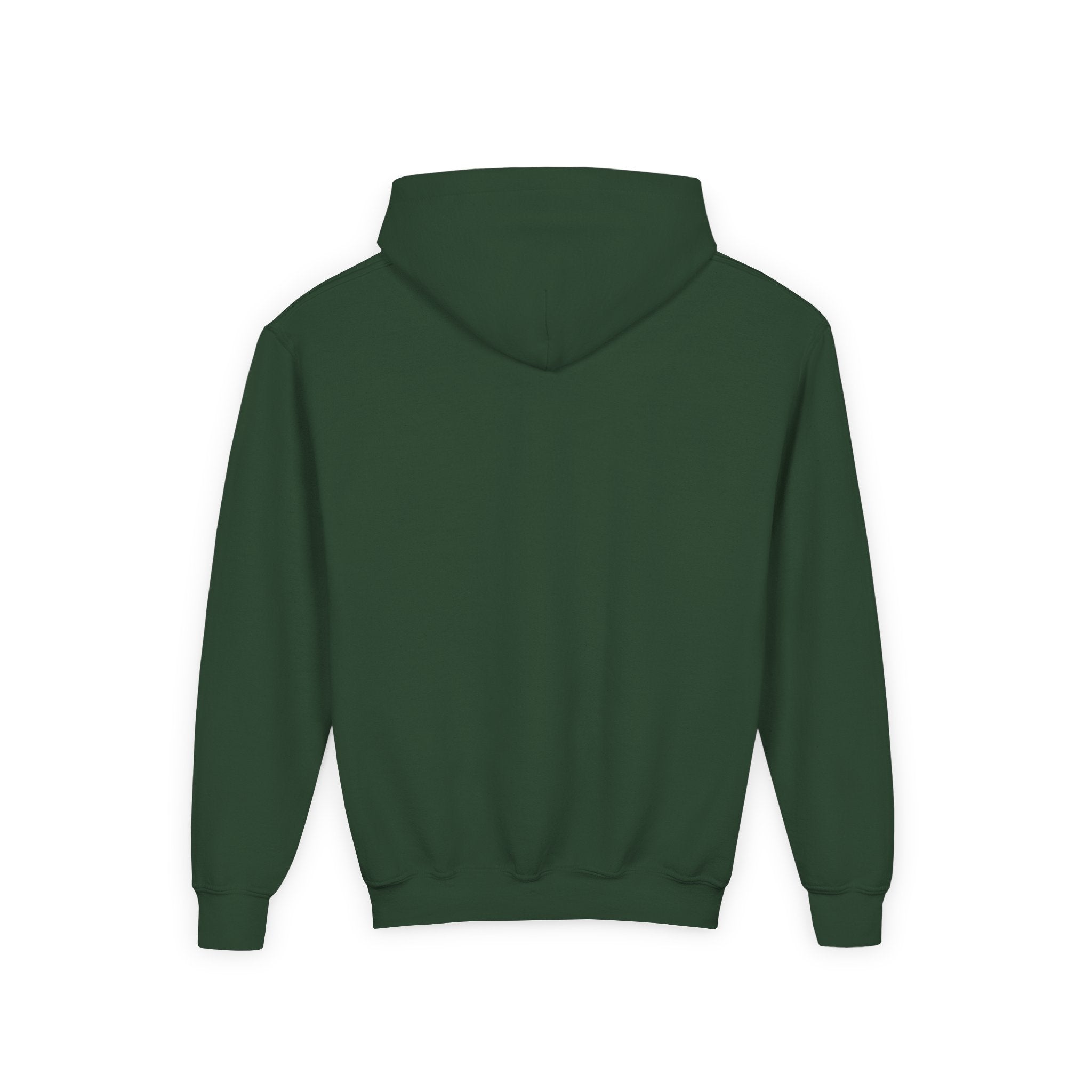 Youth Hoodie — "Powered by God" Green Battery Christian Sweatshirt