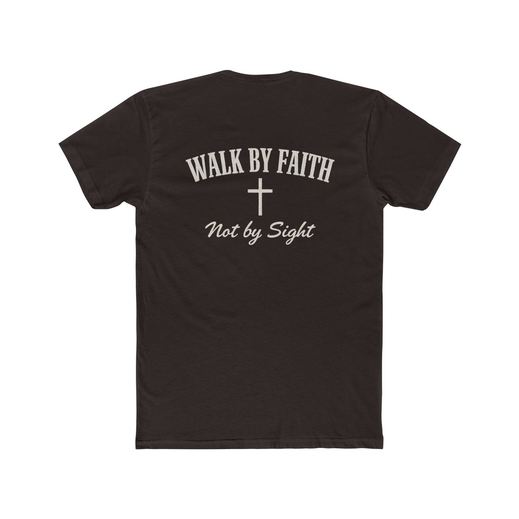 Walk By Faith Tee — 2 Corinthians 5:7 Christian T-Shirt, "Not by Sight" Inspirational Tee