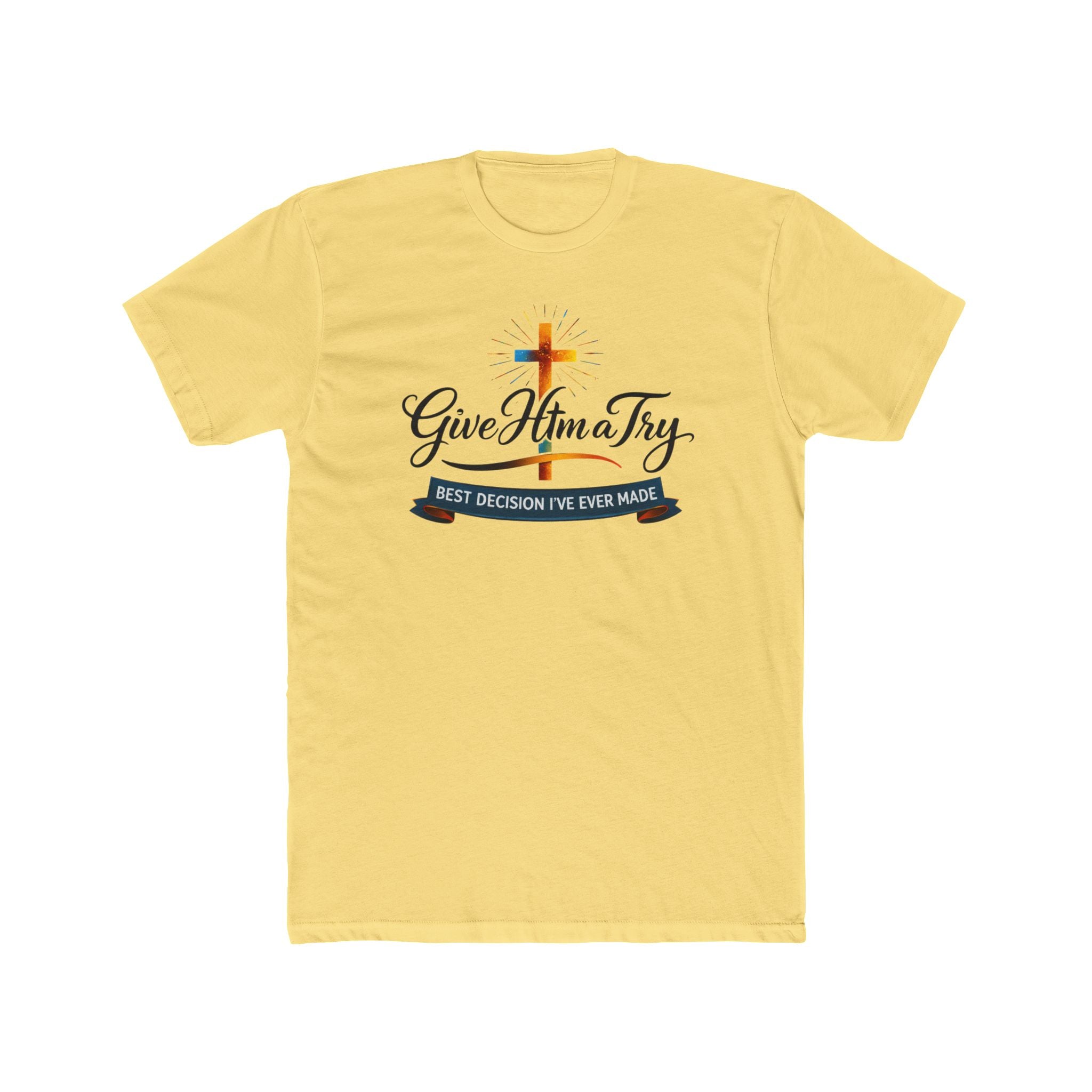 Give Him a Try cross design Tee | Christian faith shirt