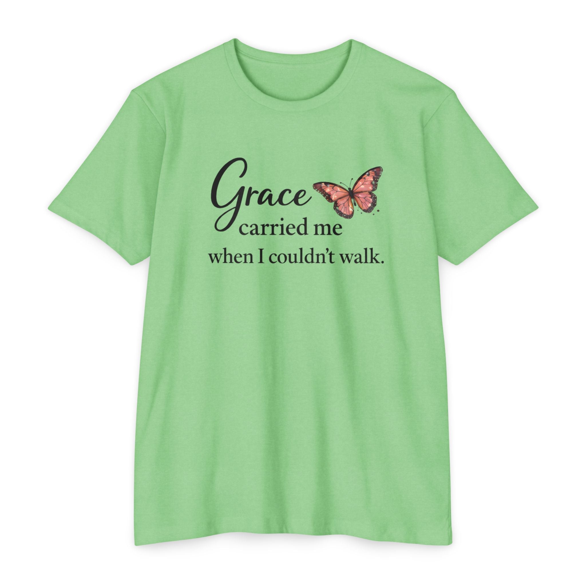Grace Carried Me T-Shirt — Inspirational Butterfly Faith Tee