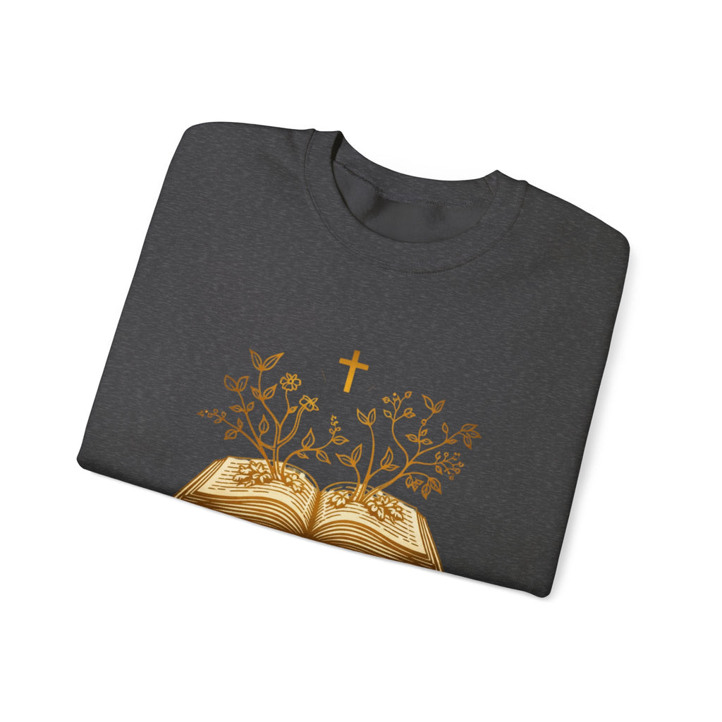 Womens Rooted in Christ Sweatshirt — Christian Faith Bible Graphic Crewneck