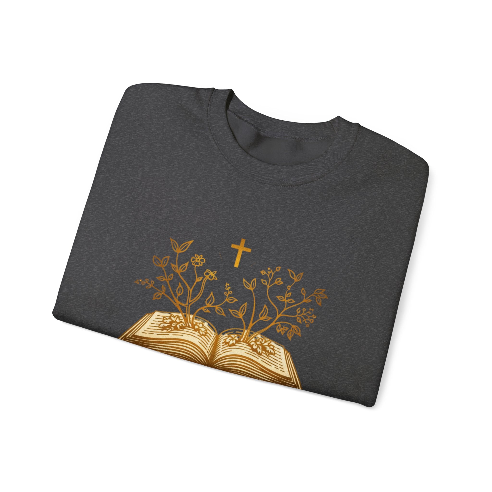 Womens Rooted in Christ Sweatshirt — Christian Faith Bible Graphic Crewneck