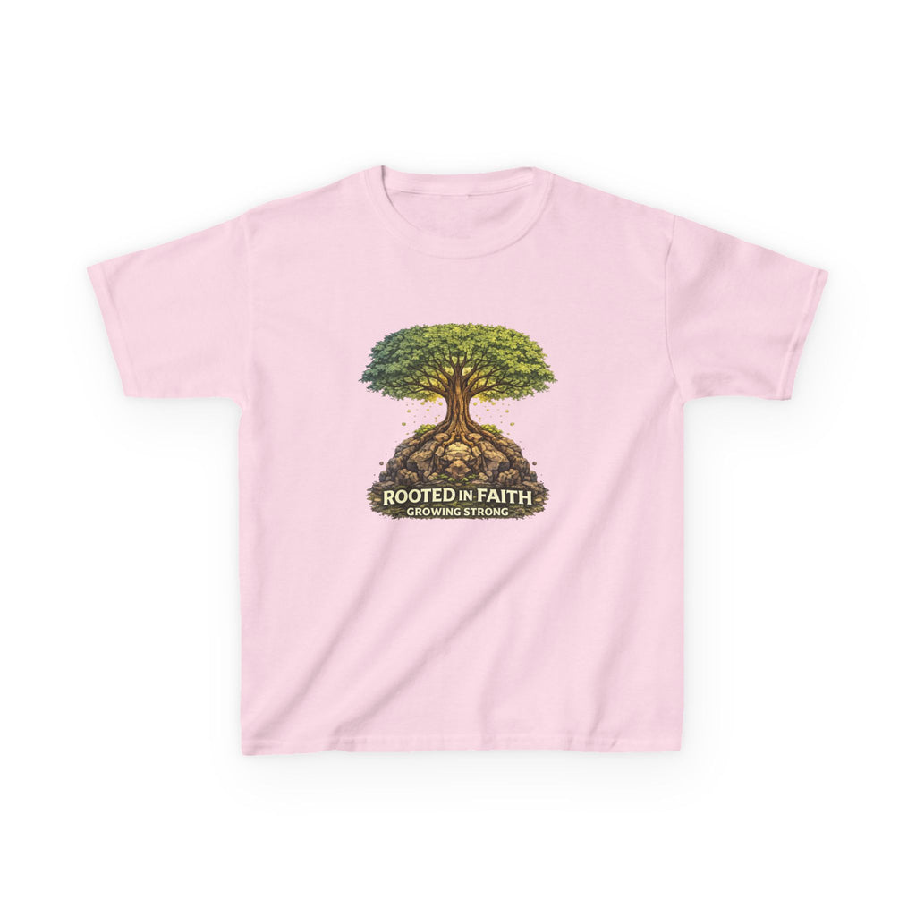 Kids Tee — 'Rooted in Faith' Tree Graphic