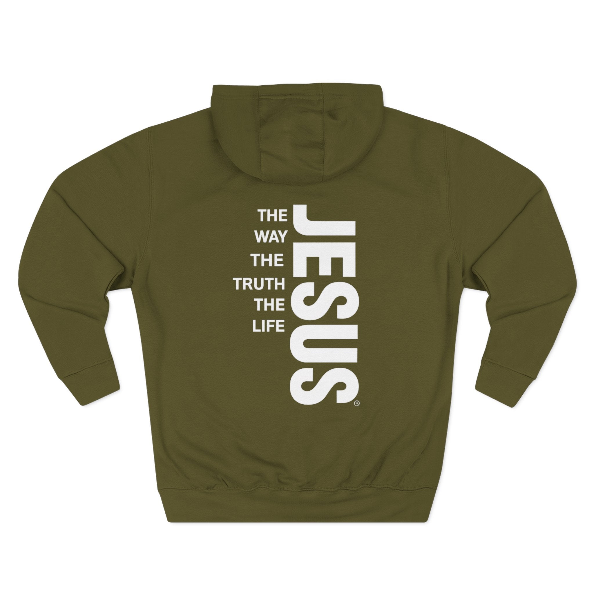 Jesus Vertical Text Hoodie — The Way The Truth The Life Christian Hoodie