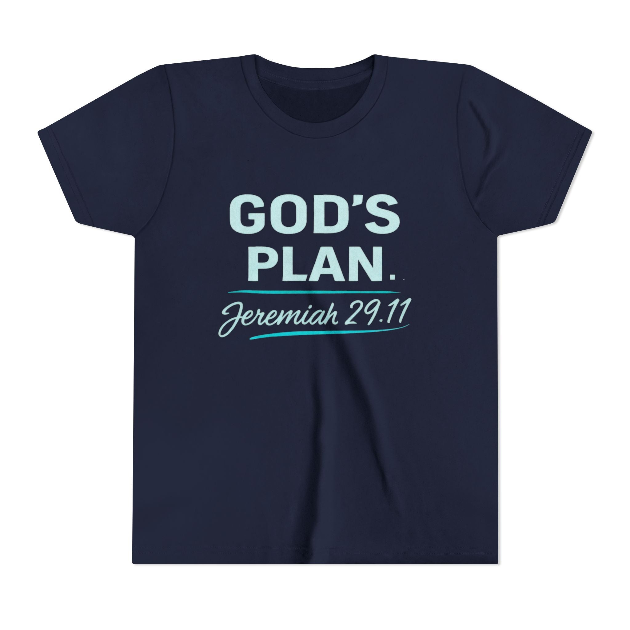 Youth Tee — "God's Plan" Jeremiah 29:11 Christian Faith Shirt