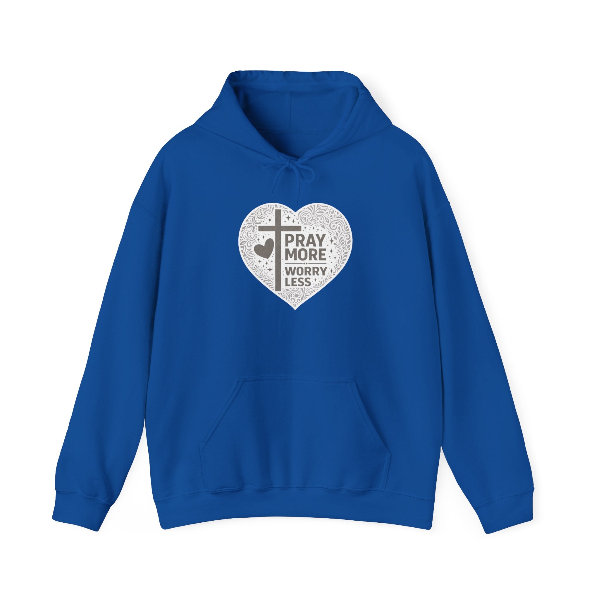 Womens "Pray More Worry Less" Heavy Blend™ Hooded Sweatshirt