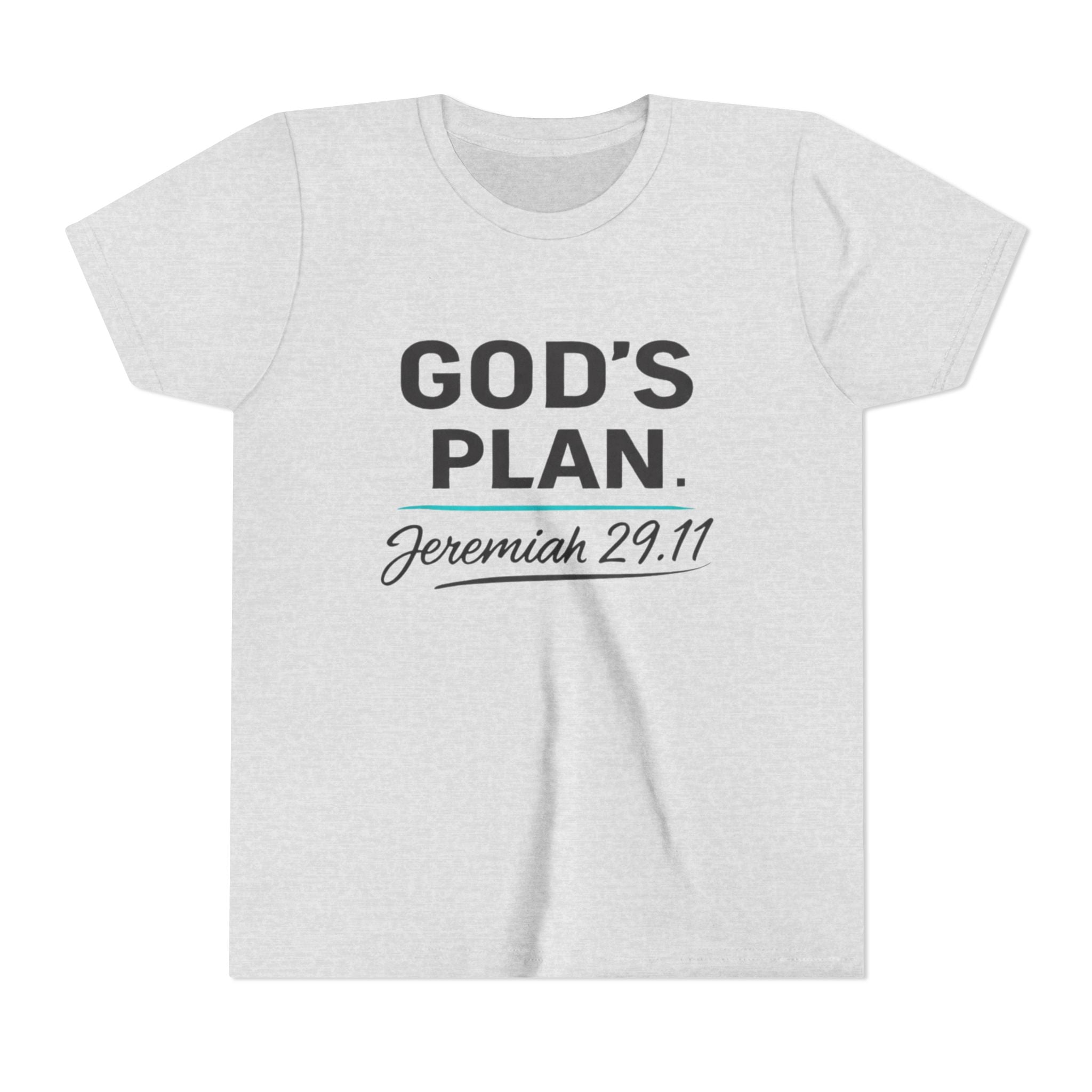Youth Tee — "God's Plan" Jeremiah 29:11 Christian Faith Shirt