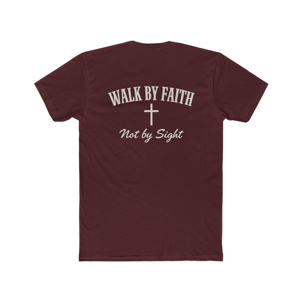 Walk By Faith Tee — 2 Corinthians 5:7 Christian T-Shirt, "Not by Sight" Inspirational Tee