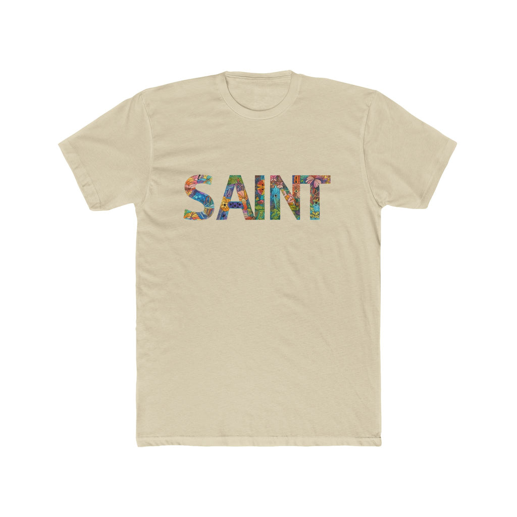 SAINT floral letters T-Shirt | Botanical Typography Tee