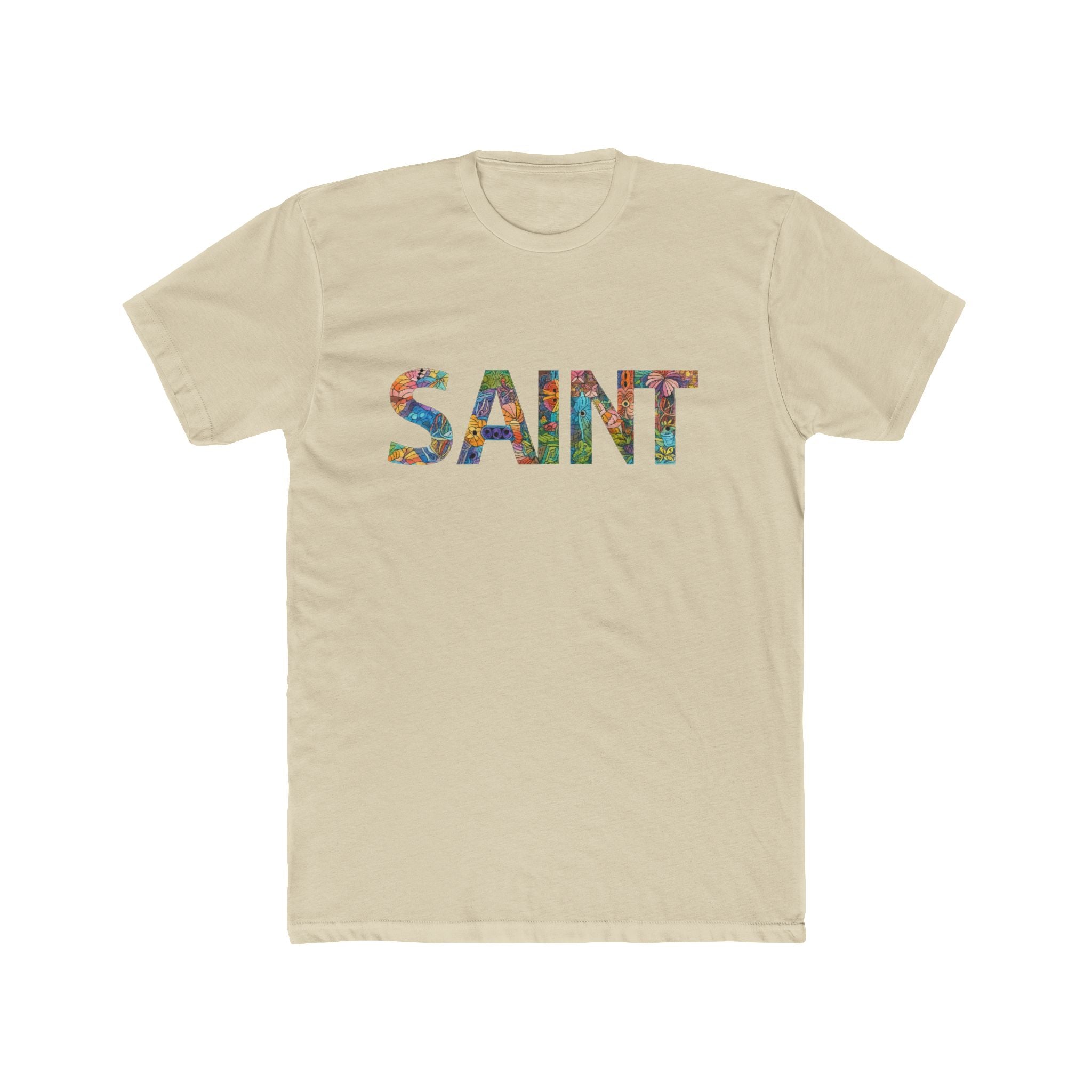 SAINT floral letters T-Shirt | Botanical Typography Tee