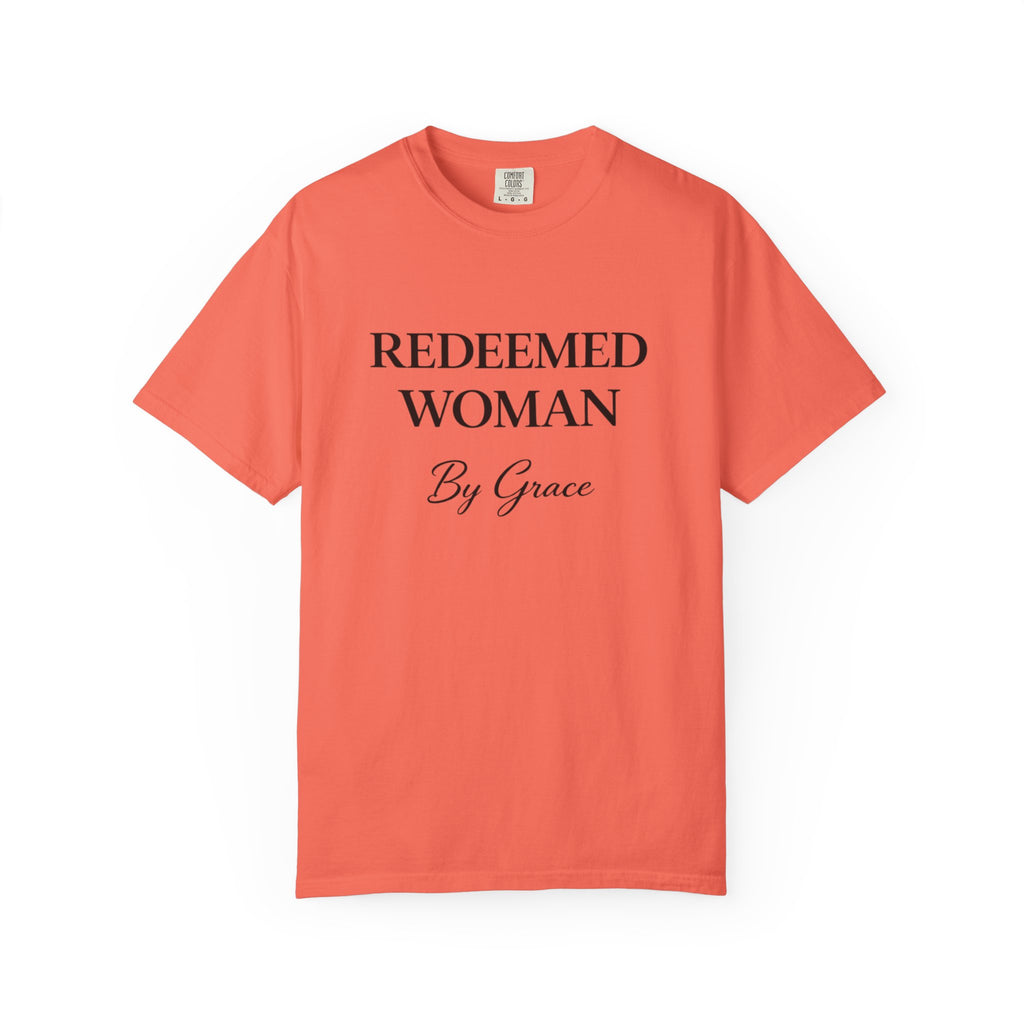 Redeemed Woman T-Shirt — "By Grace" Christian Faith Tee