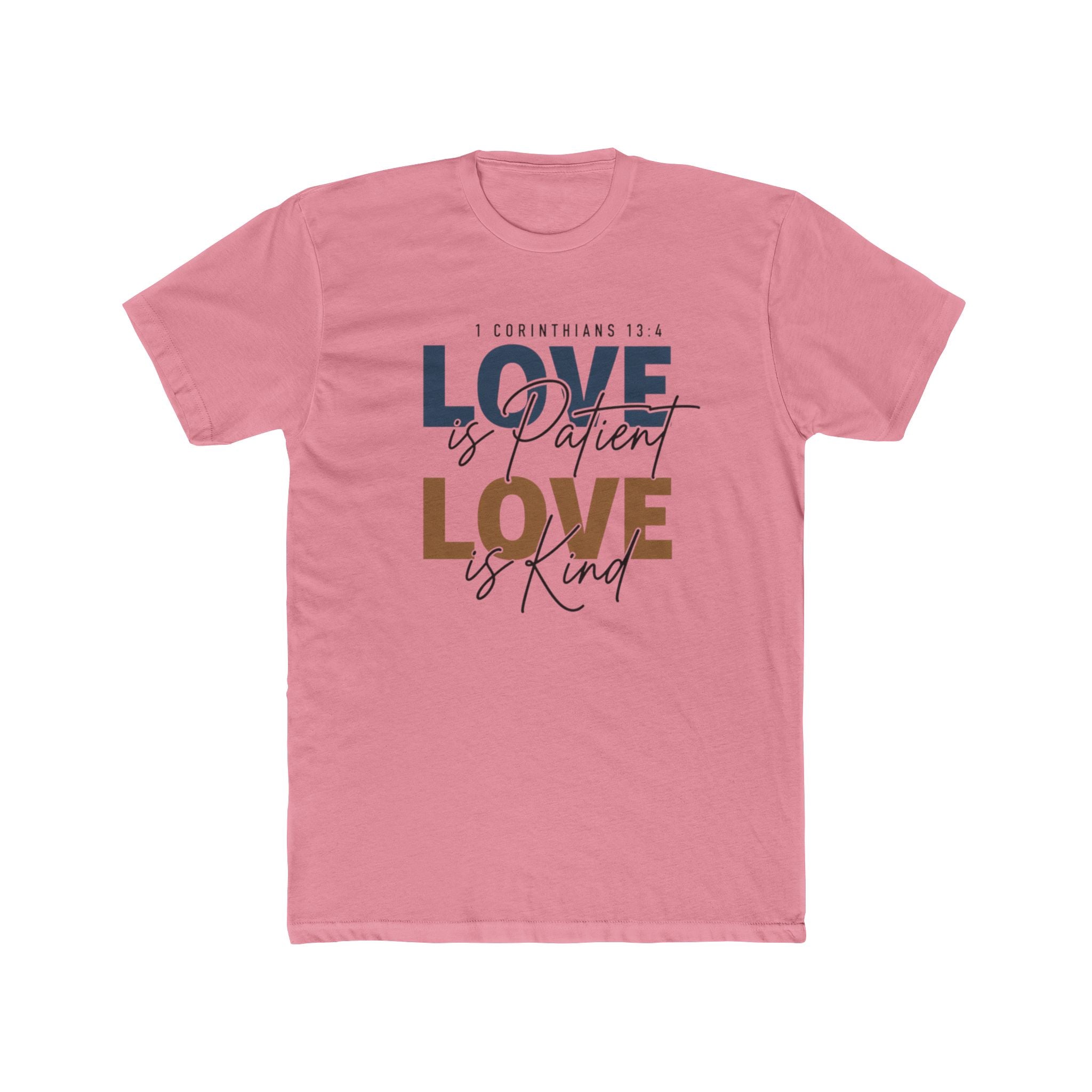 Mens Love Is Patient Love Is Kind Tee  Faith-Based Inspirational Christian T-Shirt