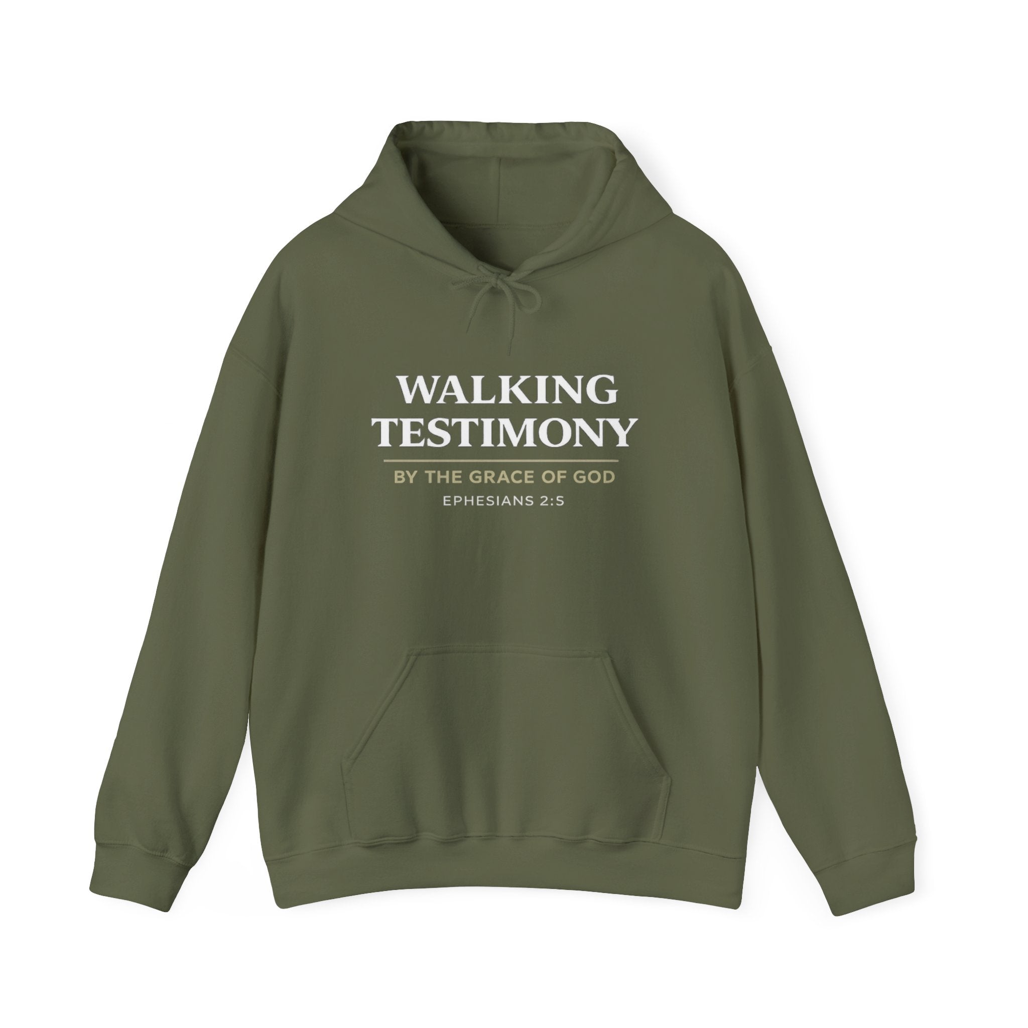 Walking Testimony Hoodie - "By the Grace of God" Ephesians 2:8 Christian Pullover
