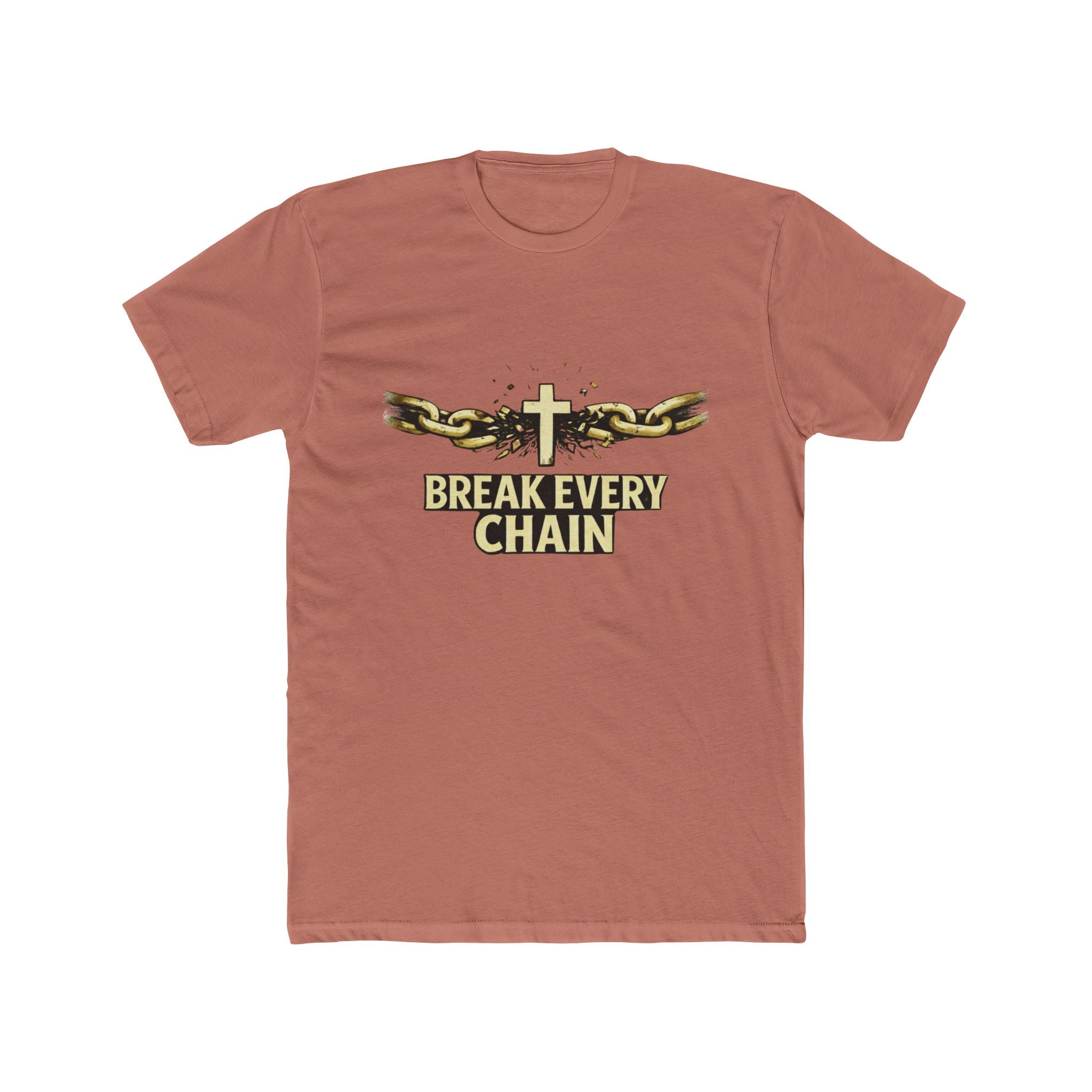 Break Every Chain T-Shirt | Cross with Broken Chains, Christian Faith Tee
