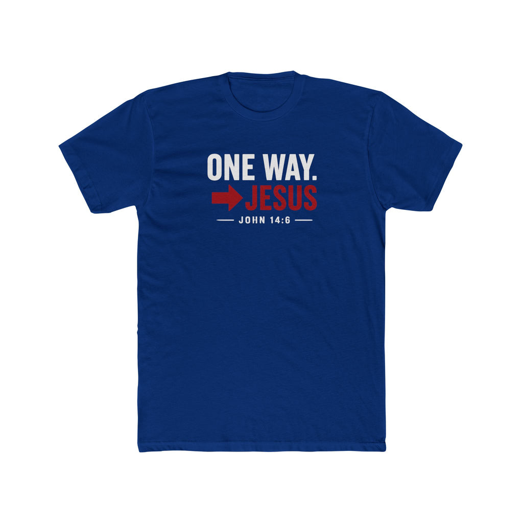Mens One Way → Jesus T-Shirt — Christian Faith Graphic Tee