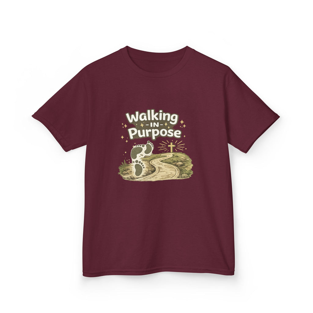 Kids Tee — "Walking in Purpose" Inspirational Christian Kids T-Shirt