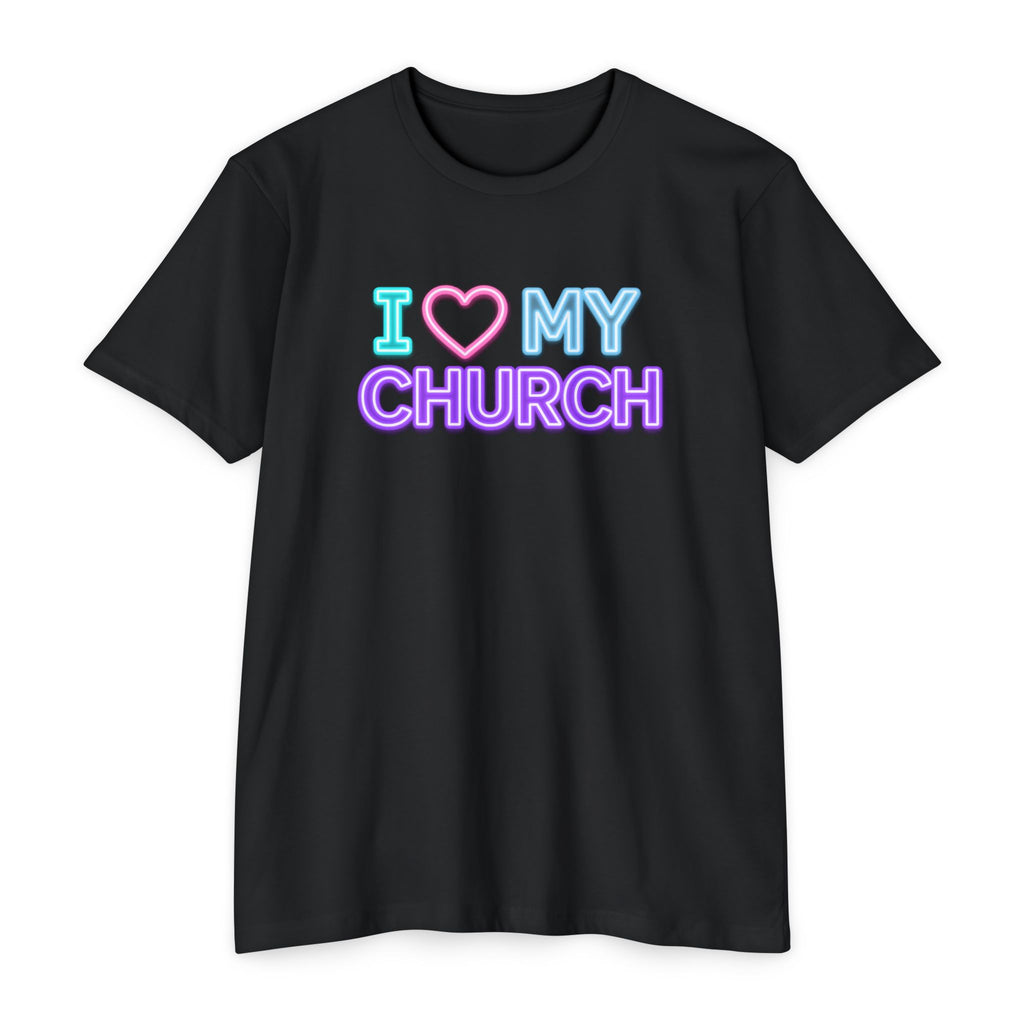 Womens I Love My Church T-Shirt | Tie Dye Heart Lettering