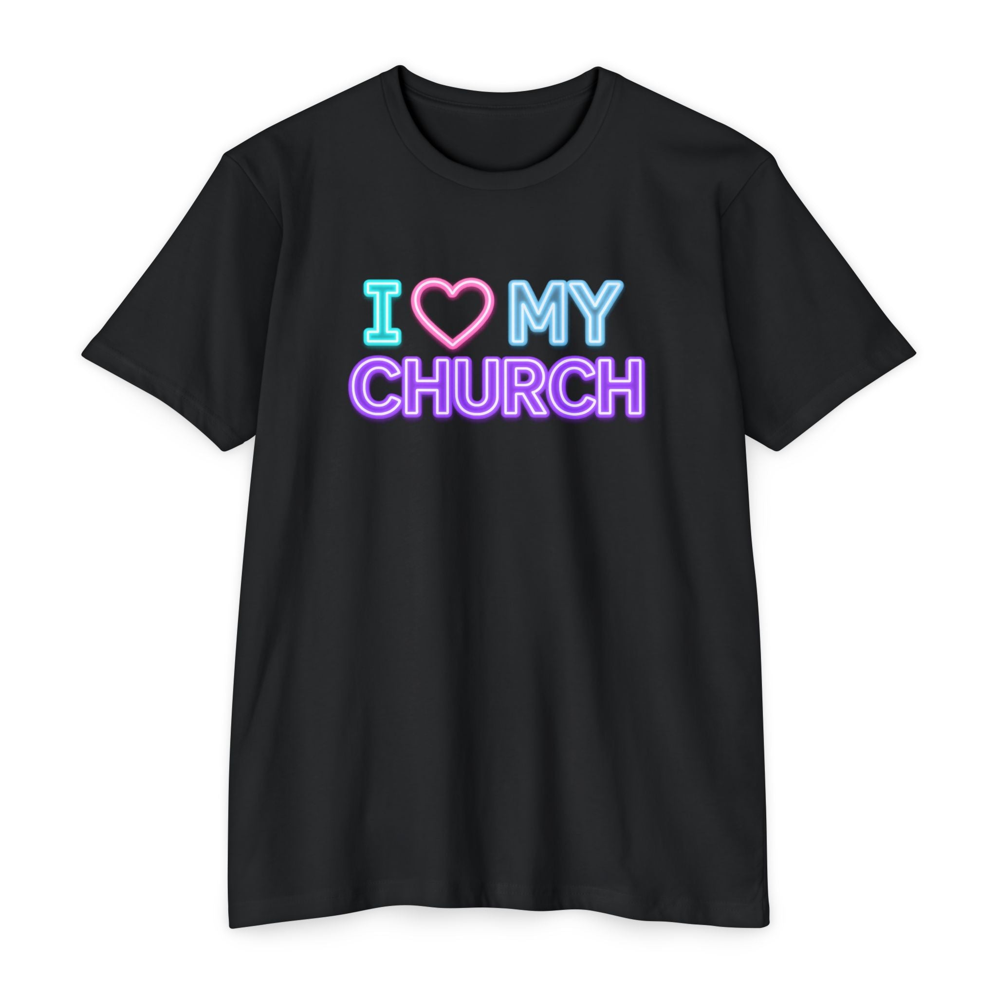 Womens I Love My Church T-Shirt | Tie Dye Heart Lettering
