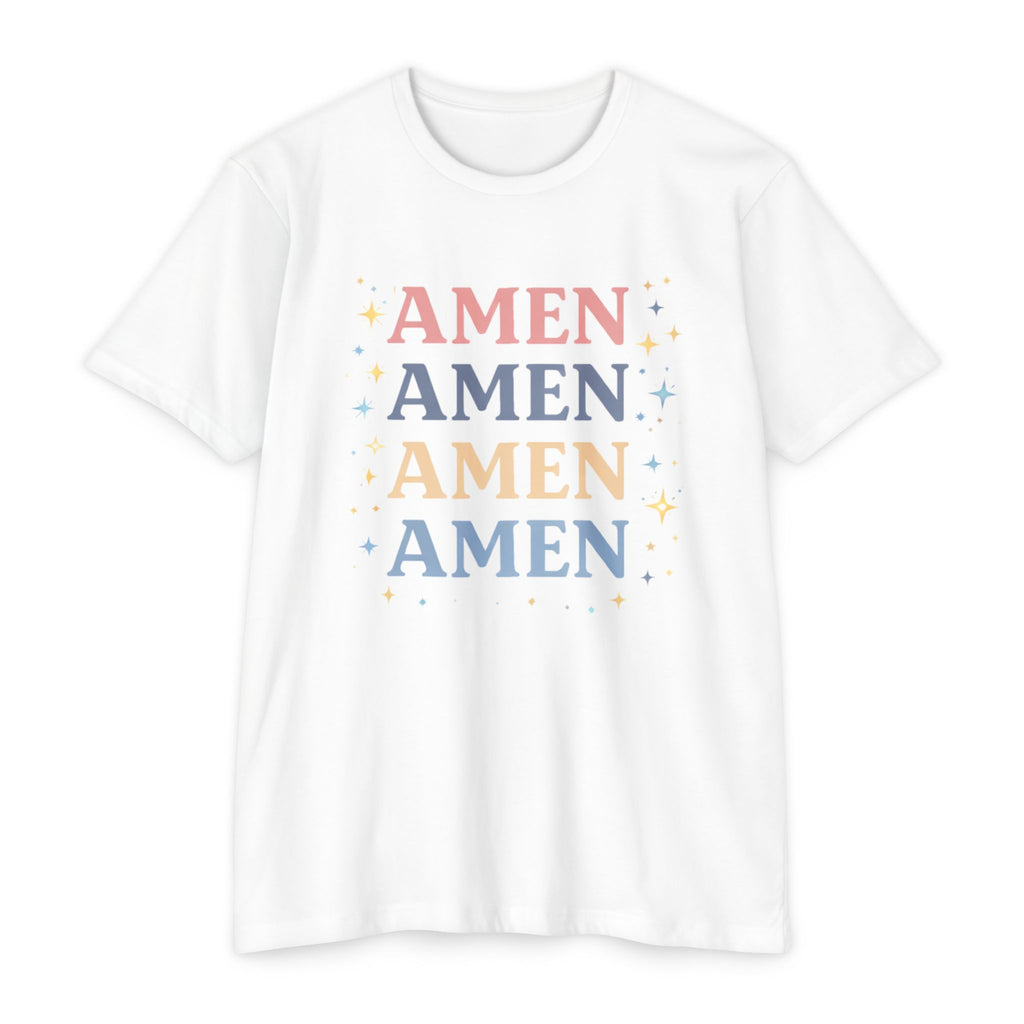 Amen Stack Retro Graphic T-Shirt — Colorful Faith Tee