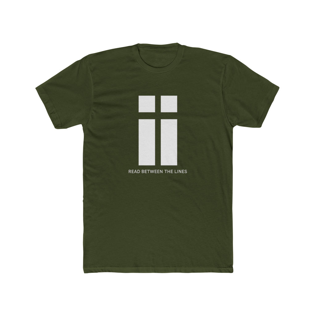 Read Between the Lines graphic Tee | Minimalist Cross Design