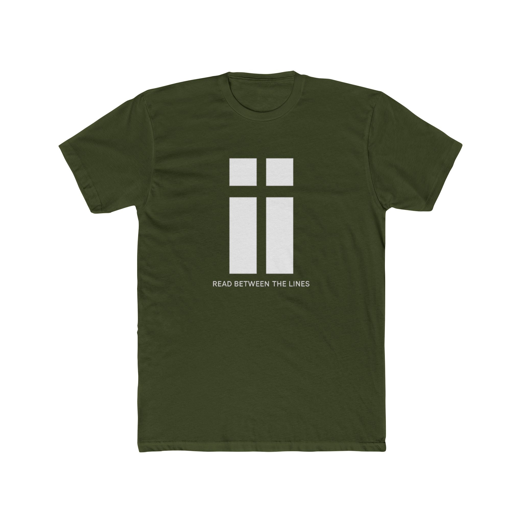 Read Between the Lines graphic Tee | Minimalist Cross Design